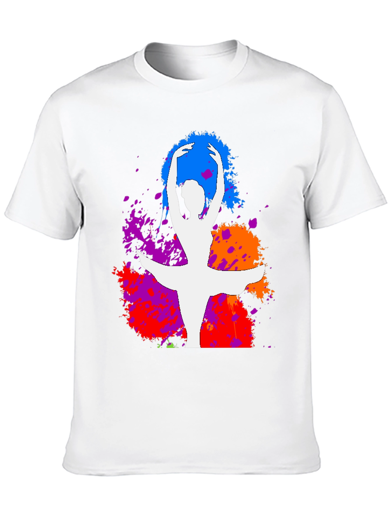 Ballet Dancer Splatter Graphic Tee - Stylish Artistic Design