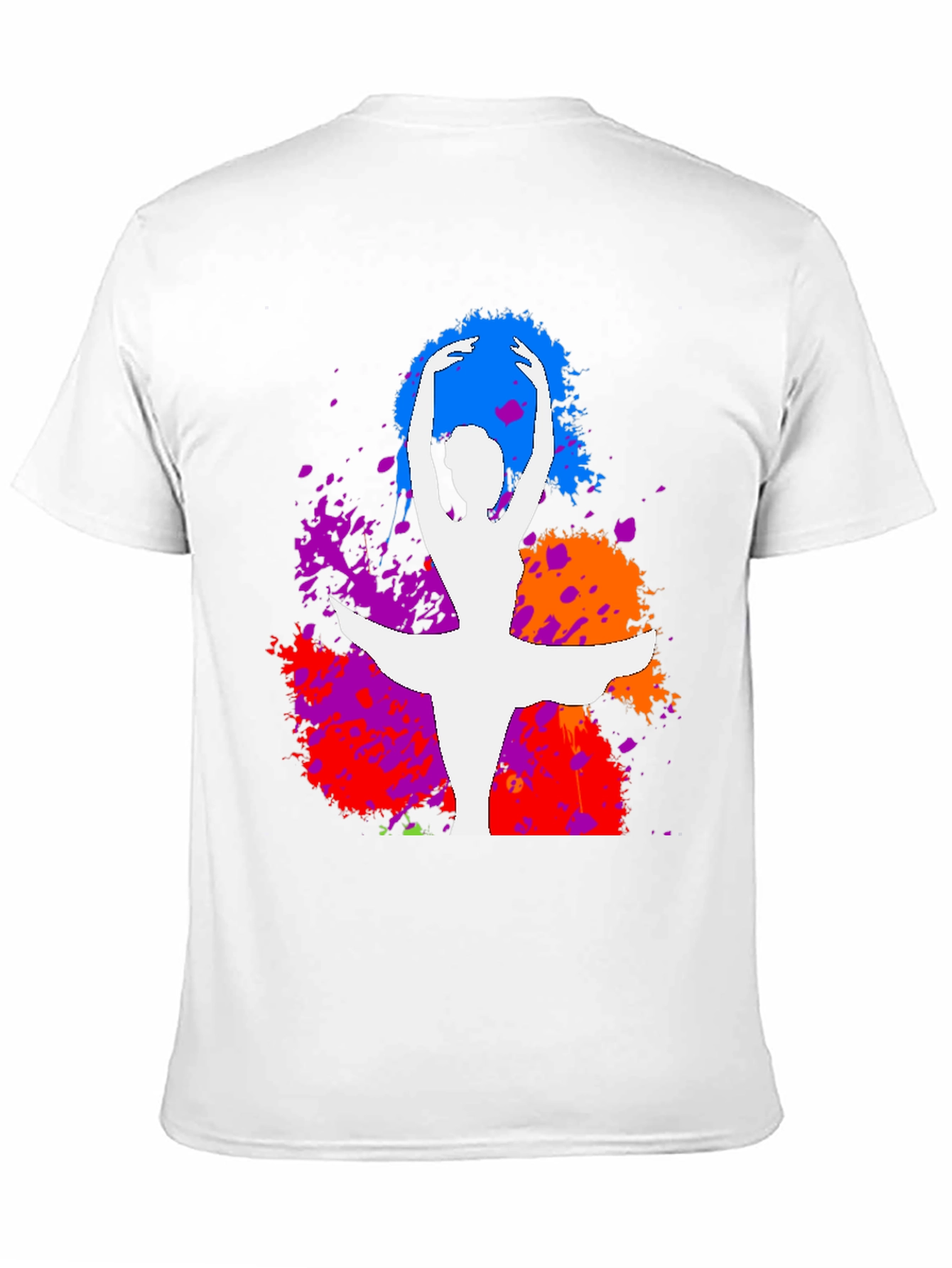 Ballet Dancer Splatter Graphic Tee - Stylish Artistic Design