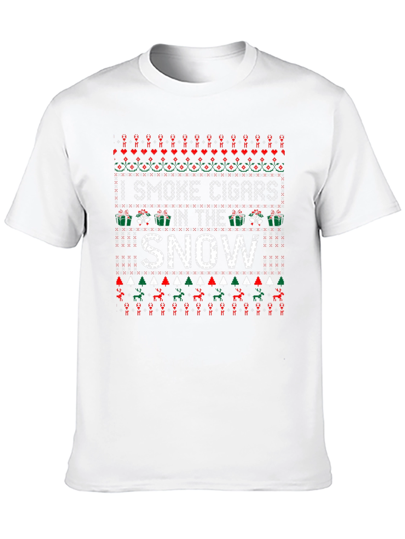 Funny Ugly Christmas Cigar Smoker T-Shirt