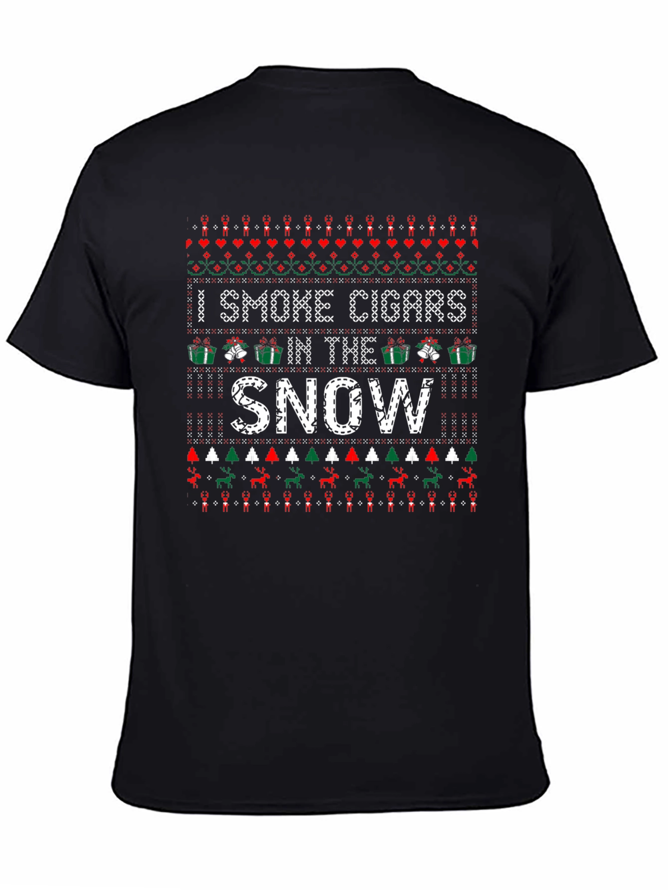 Funny Ugly Christmas Cigar Smoker T-Shirt
