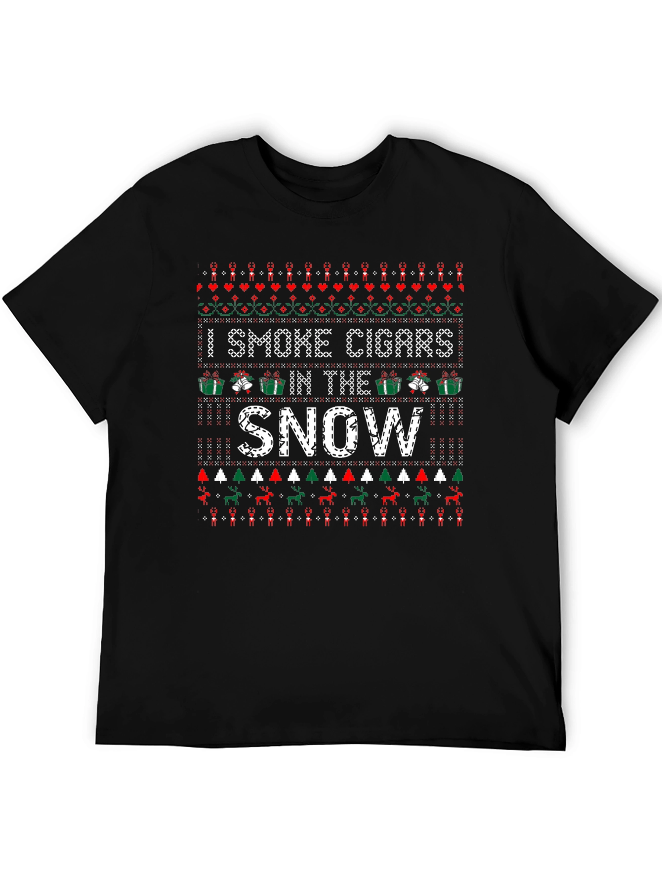 Funny Ugly Christmas Cigar Smoker T-Shirt