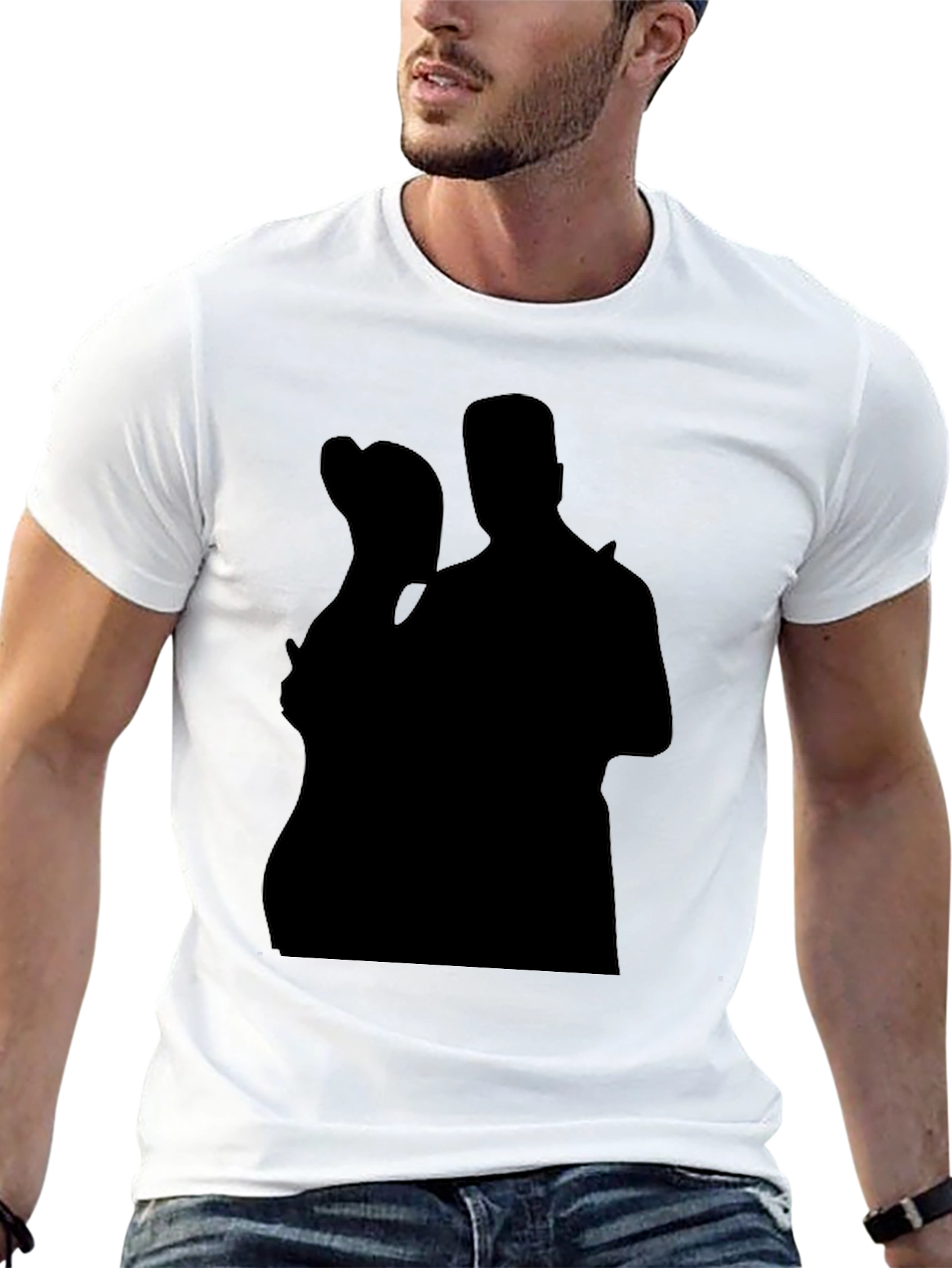 Silhouette Couple Black T-Shirt