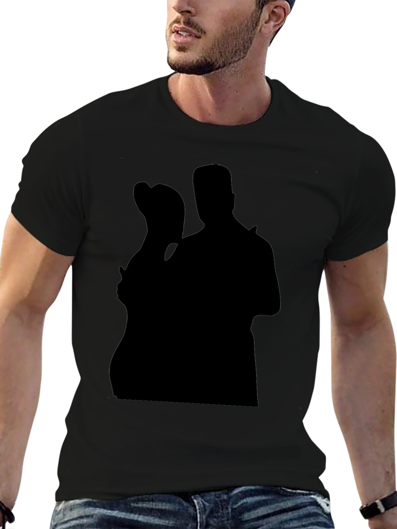 Silhouette Couple Black T-Shirt