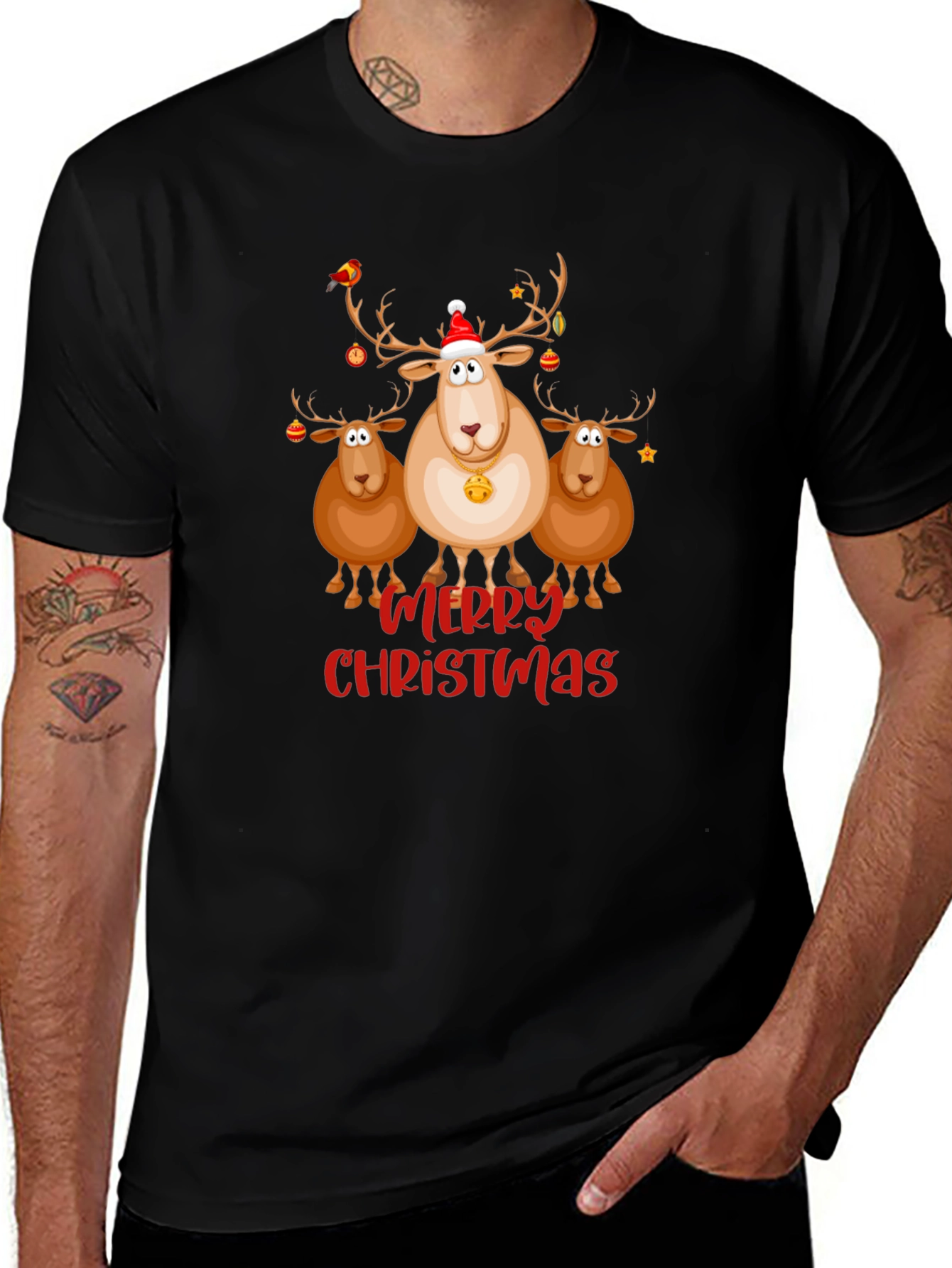 Merry Christmas Reindeer Graphic Tee