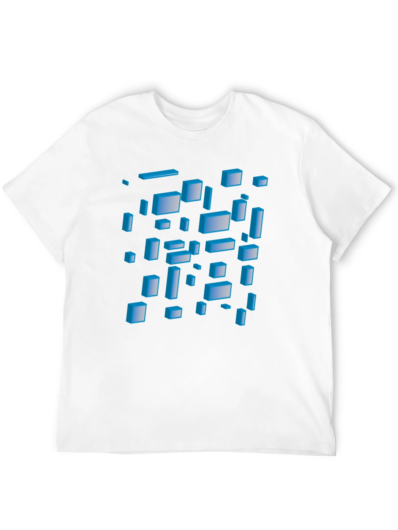 Abstract 3D Blocks Graphic T-Shirt - Black