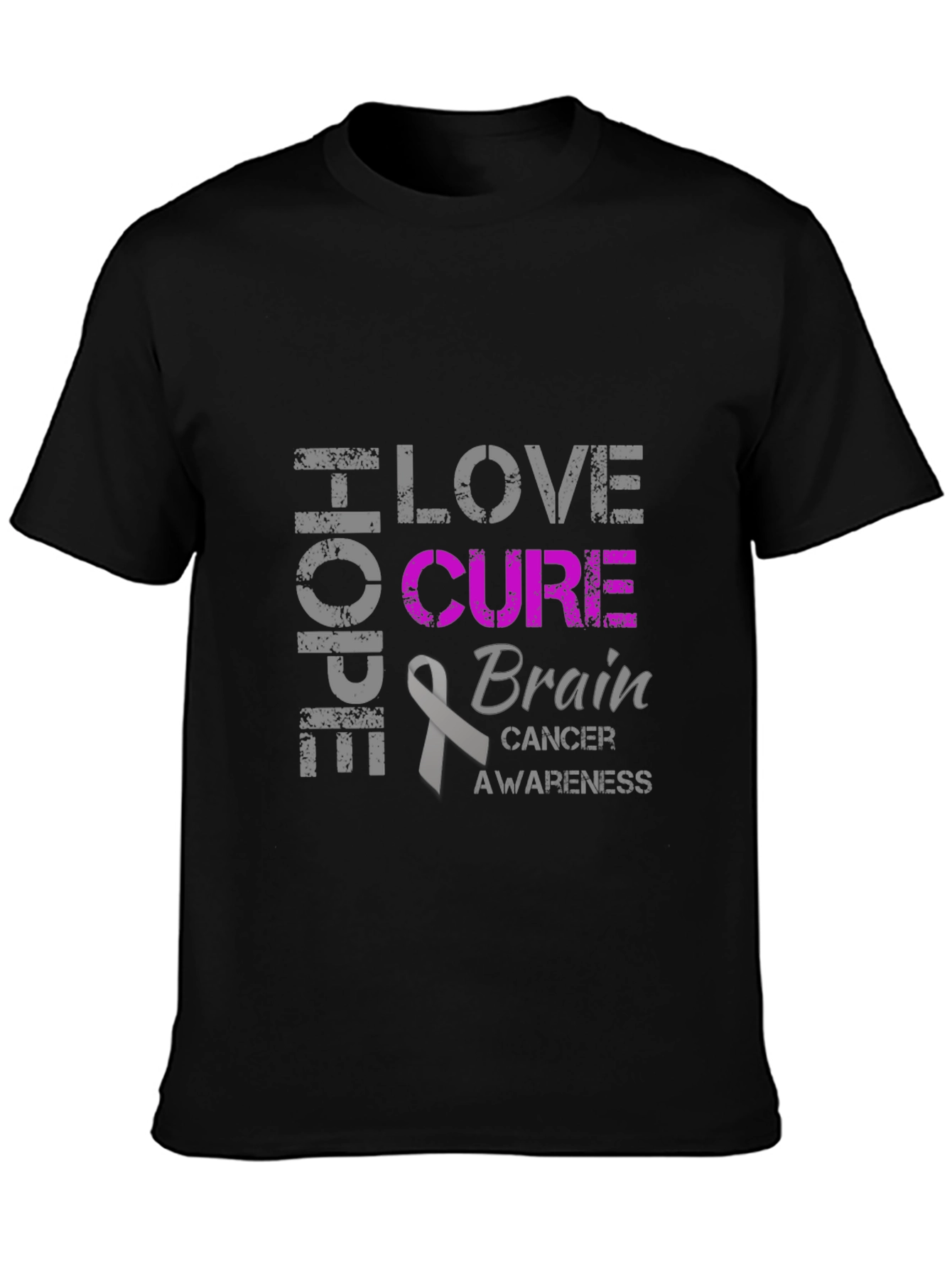 Brain Cancer Awareness T-Shirt - Hope Love Cure