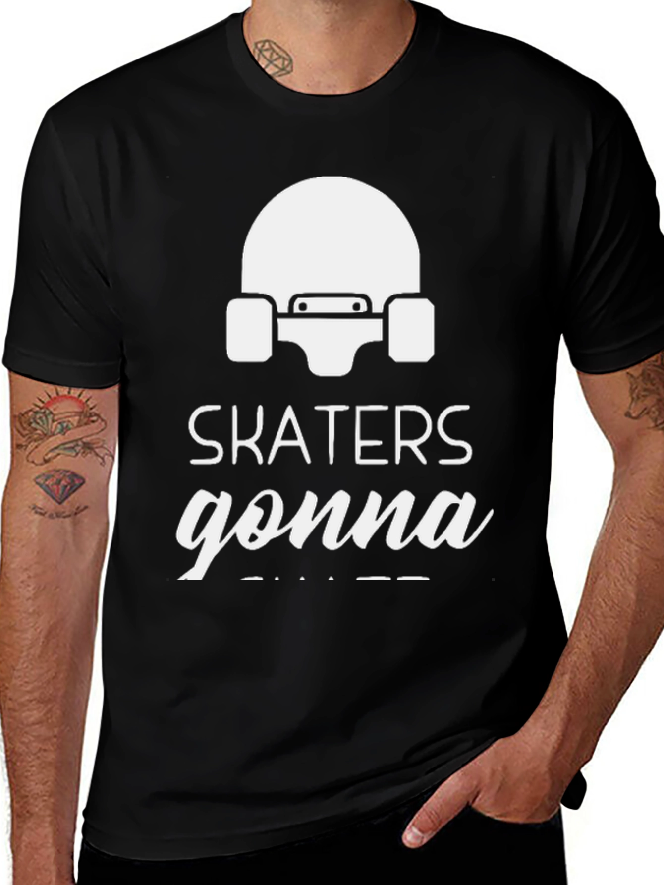 Skaters Gonna Skate Black Graphic T-Shirt