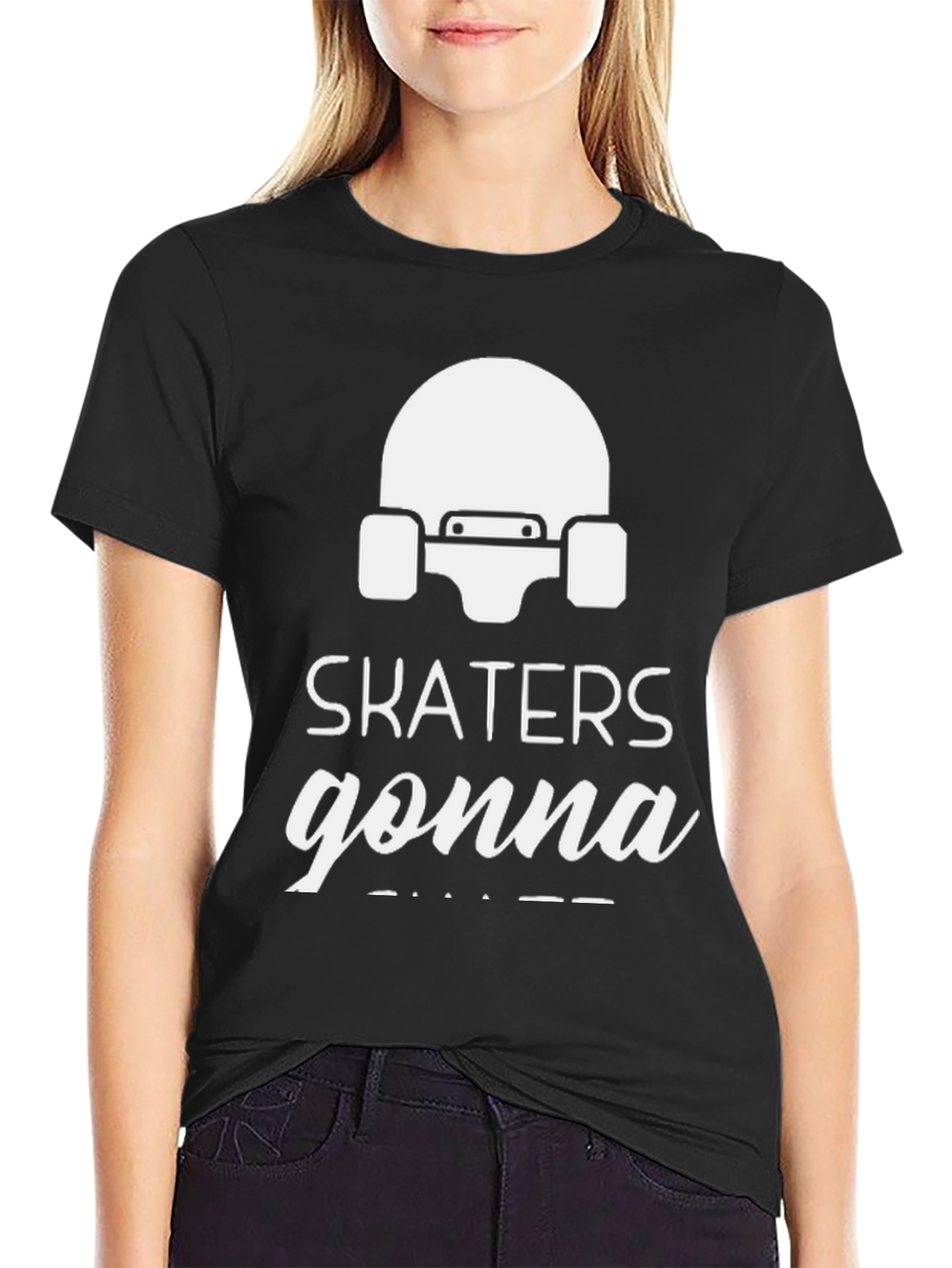 Skaters Gonna Skate Black Graphic T-Shirt