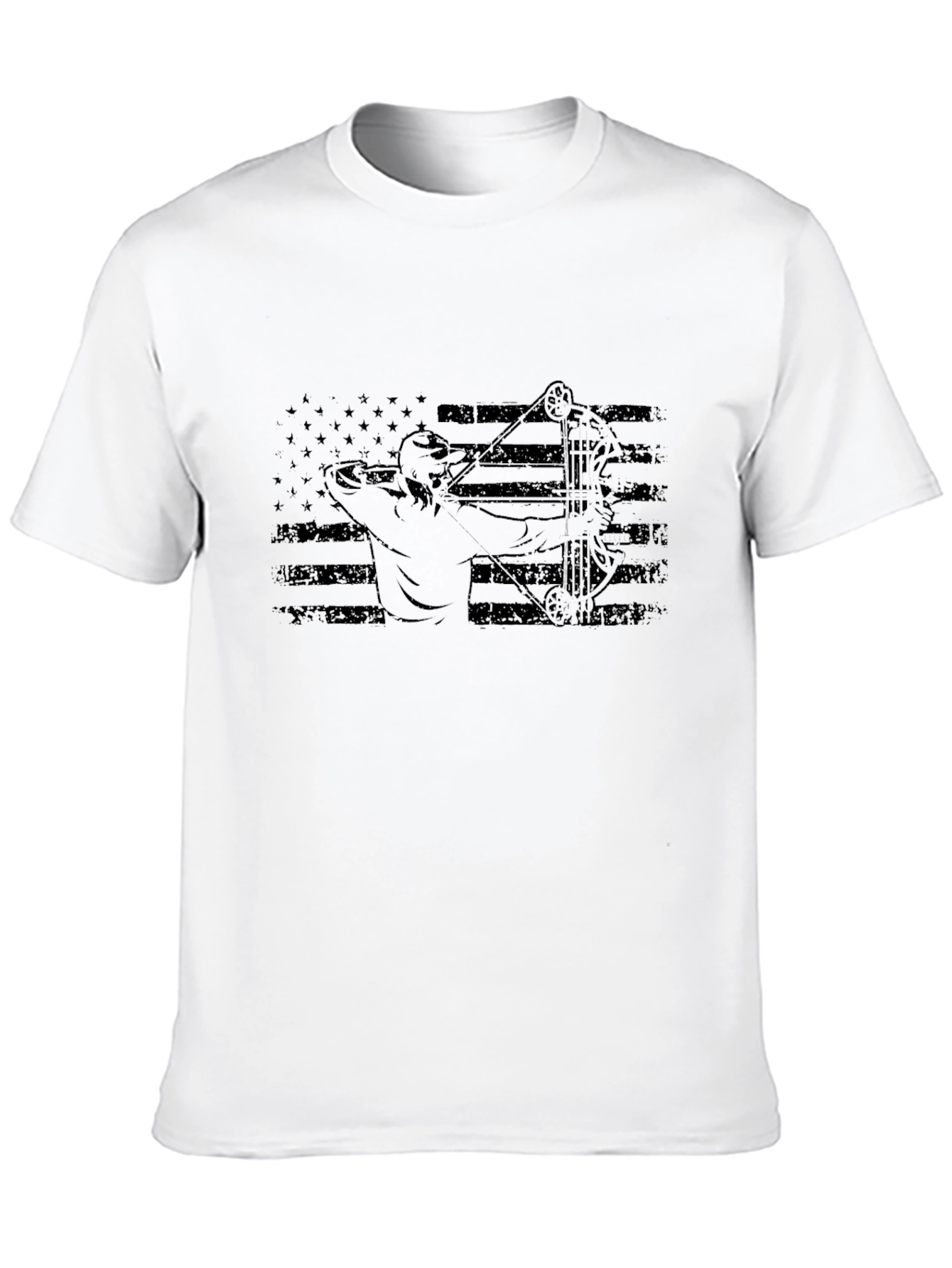 Archery Bow Hunter American Flag T-Shirt