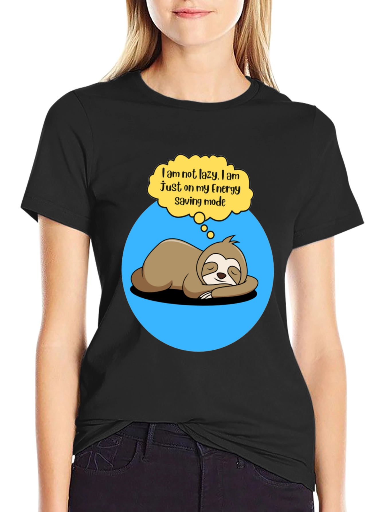 Lazy Sloth Energy Saving Mode Graphic Tee
