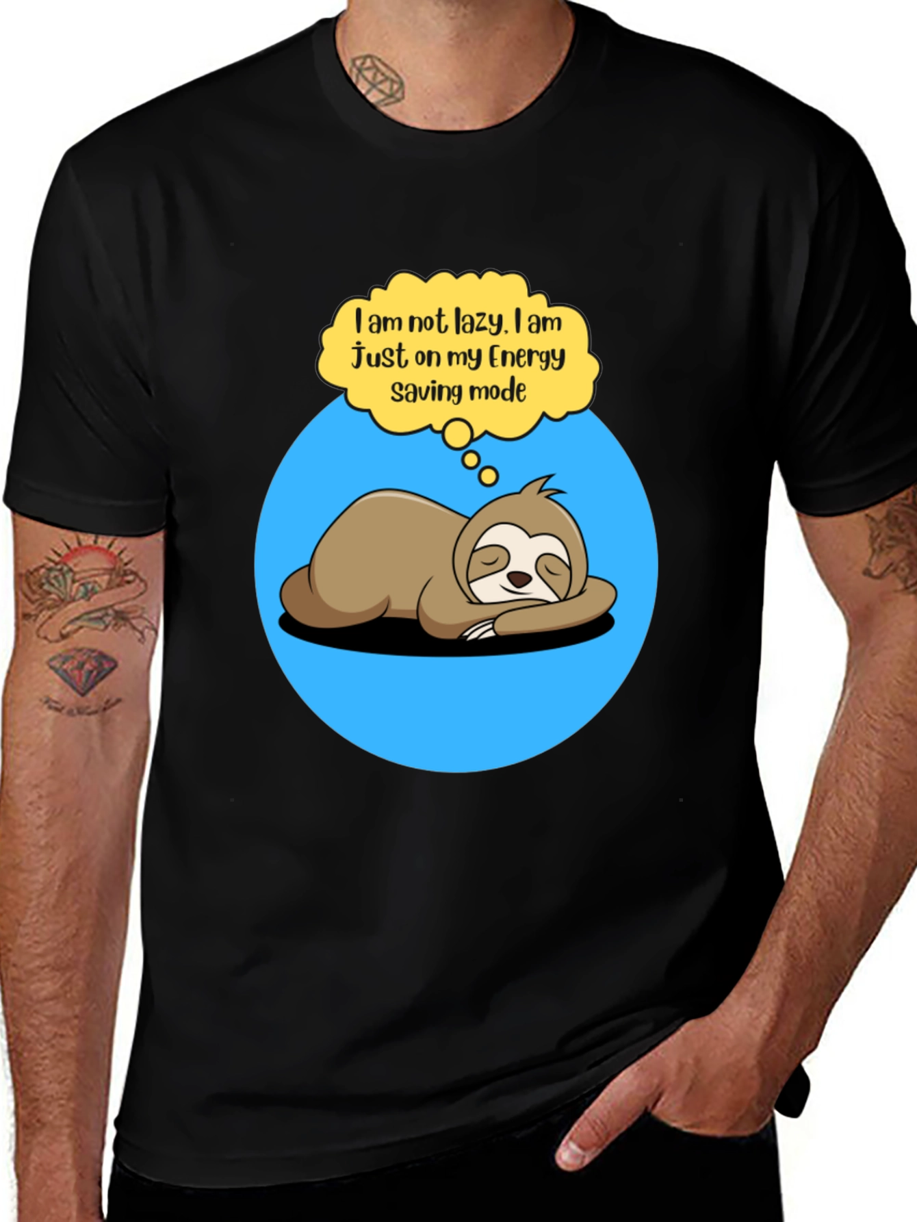 Lazy Sloth Energy Saving Mode Graphic Tee