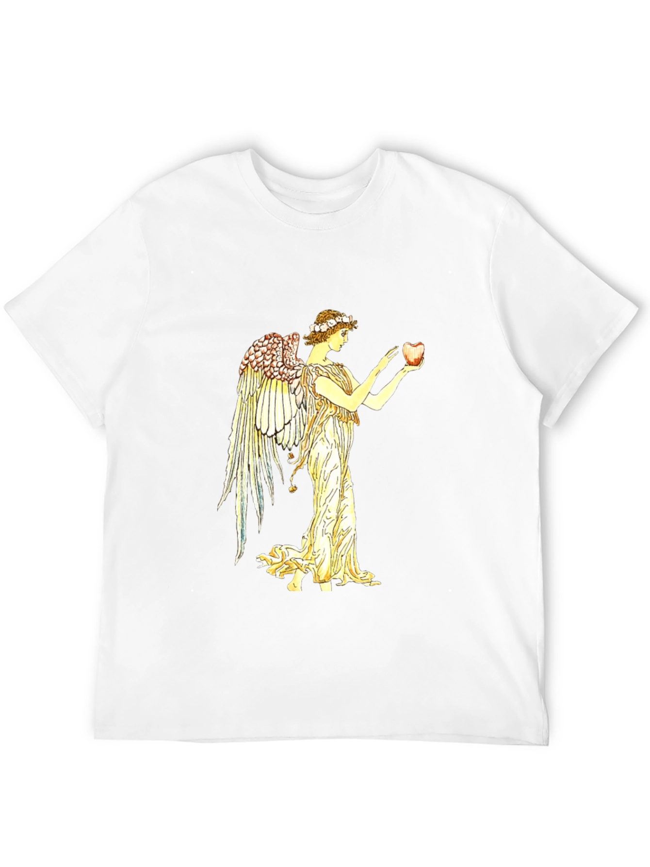 Angel Holding Apple Black T-Shirt