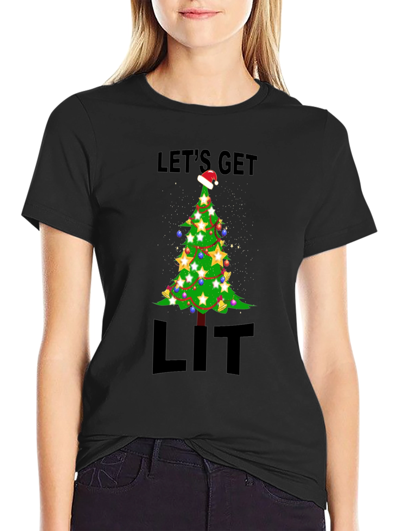 Lets Get Lit Christmas Tree T-Shirt