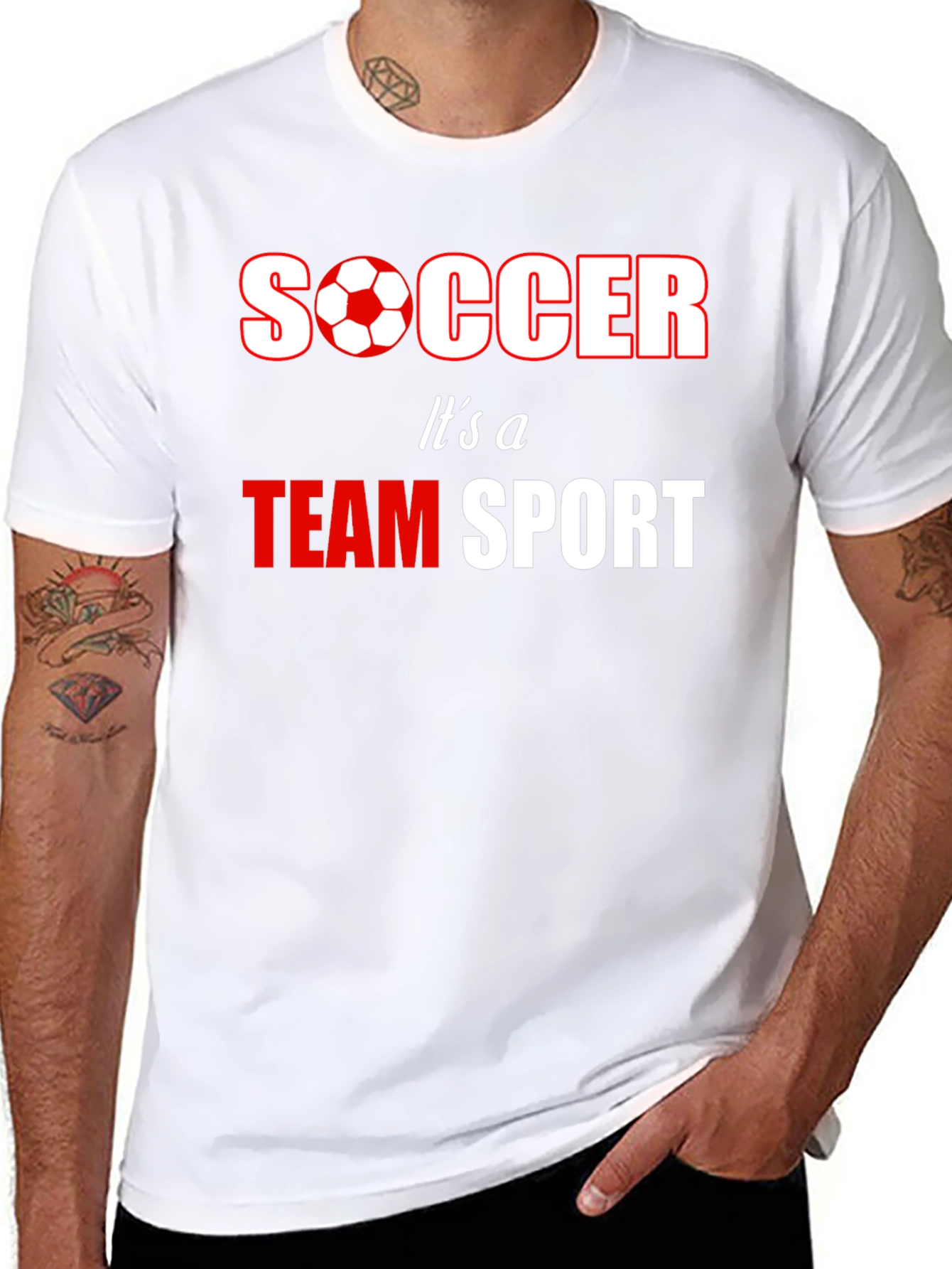 Soccer Team Sport T-Shirt - Black
