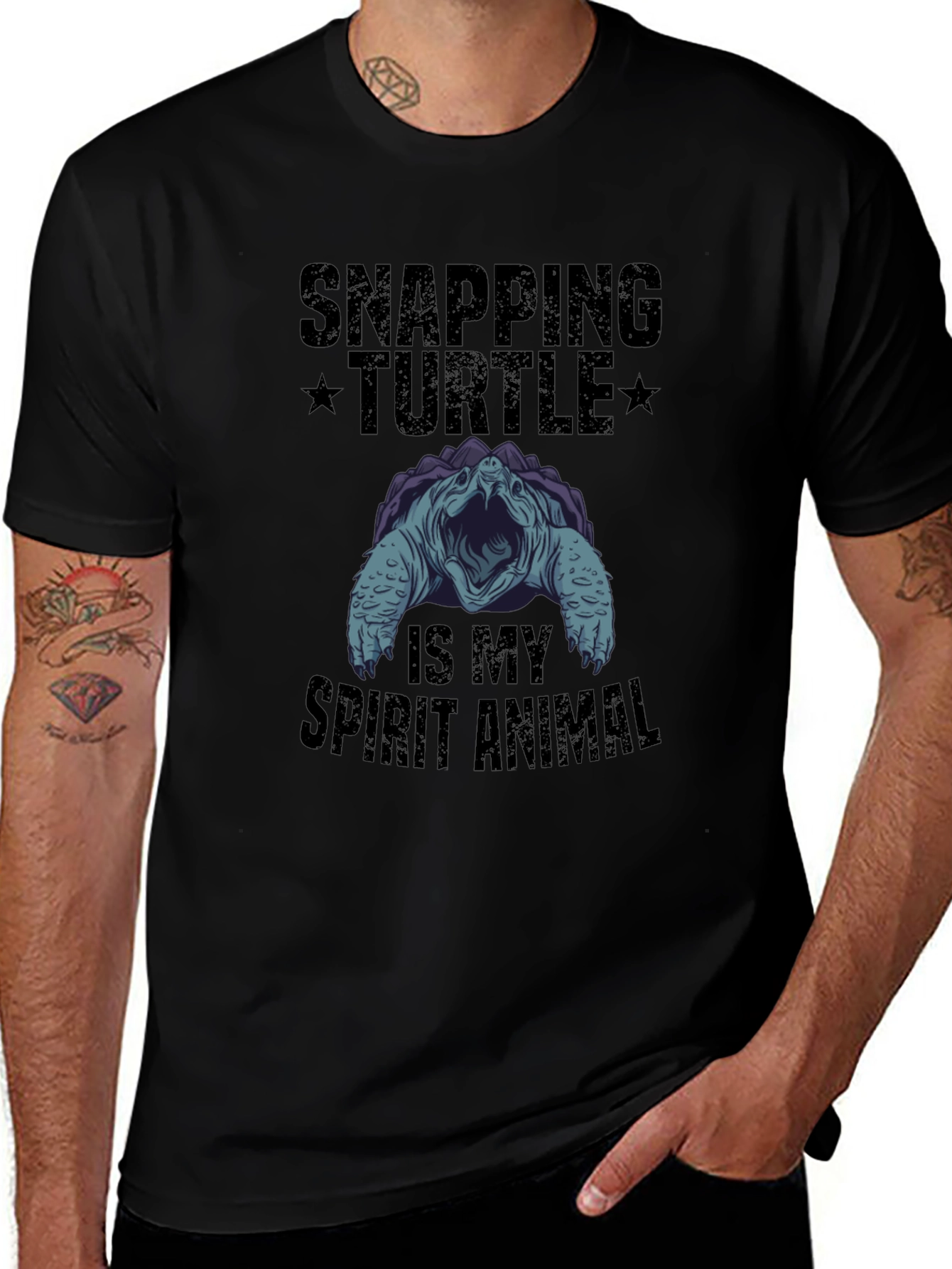 Snapping Turtle Spirit Animal Graphic Tee - Unique Design