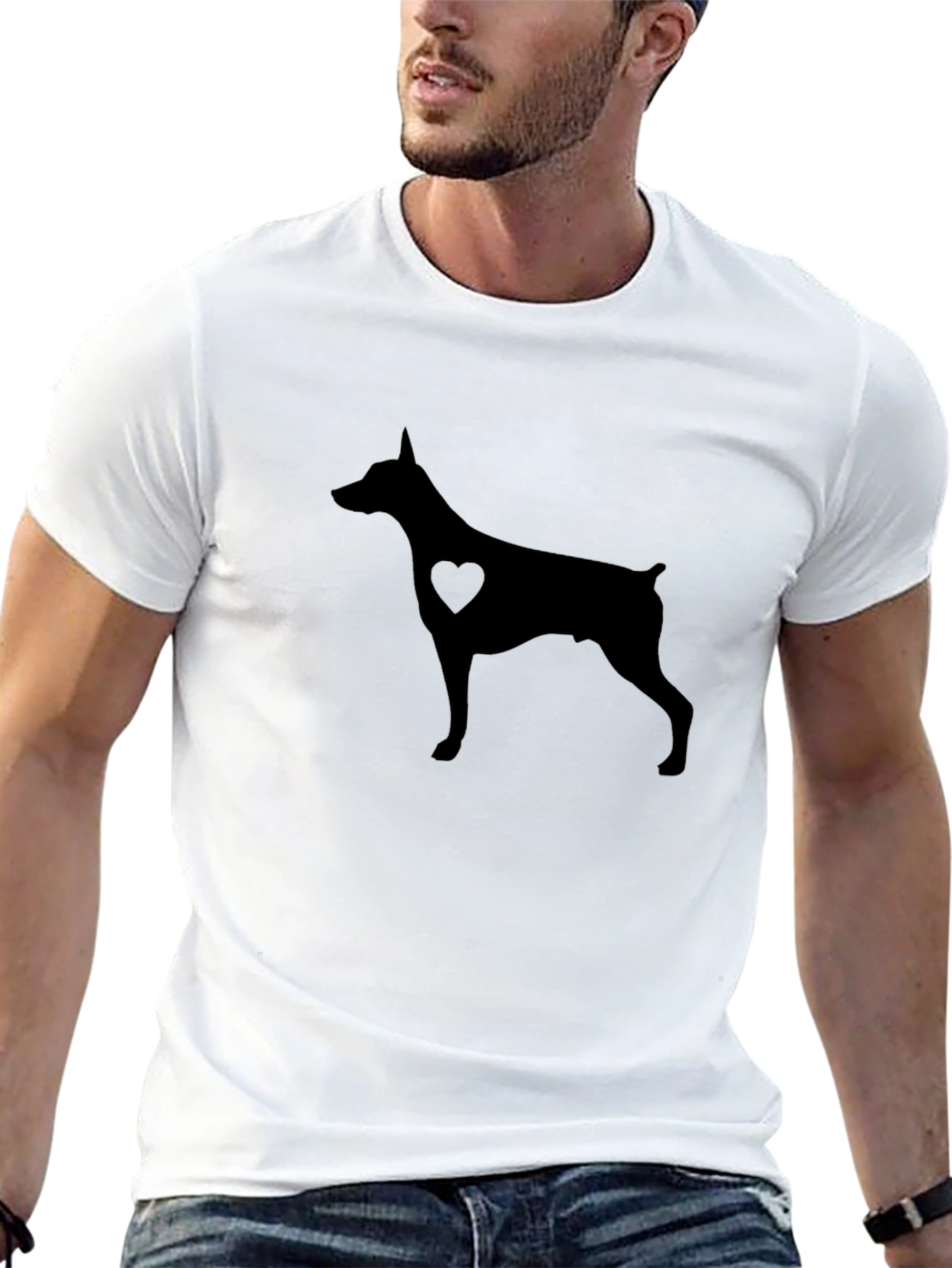 Doberman Heart Silhouette T-Shirt