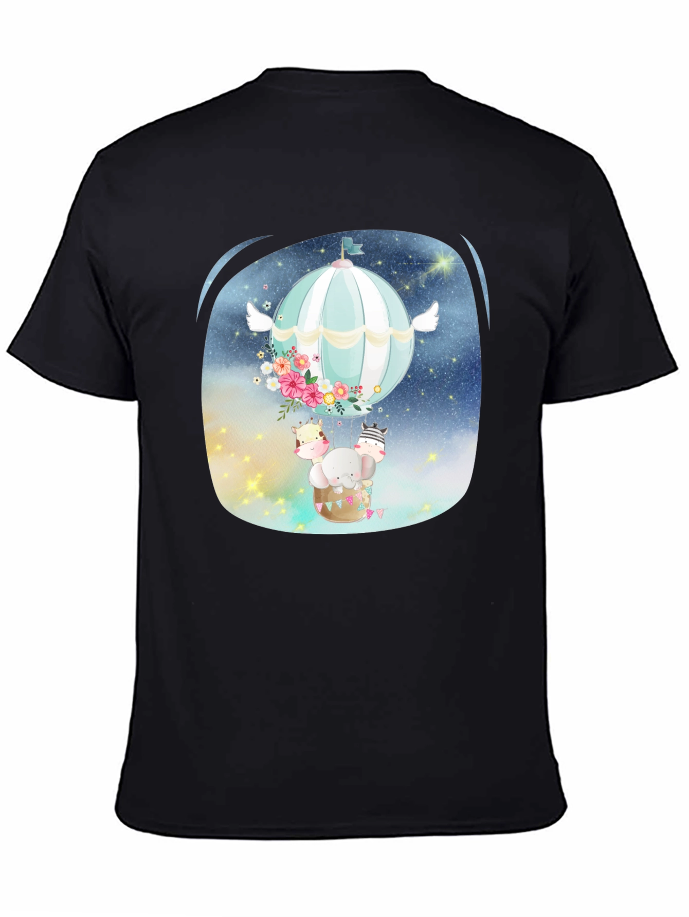 Cute Animal Hot Air Balloon Graphic Tee