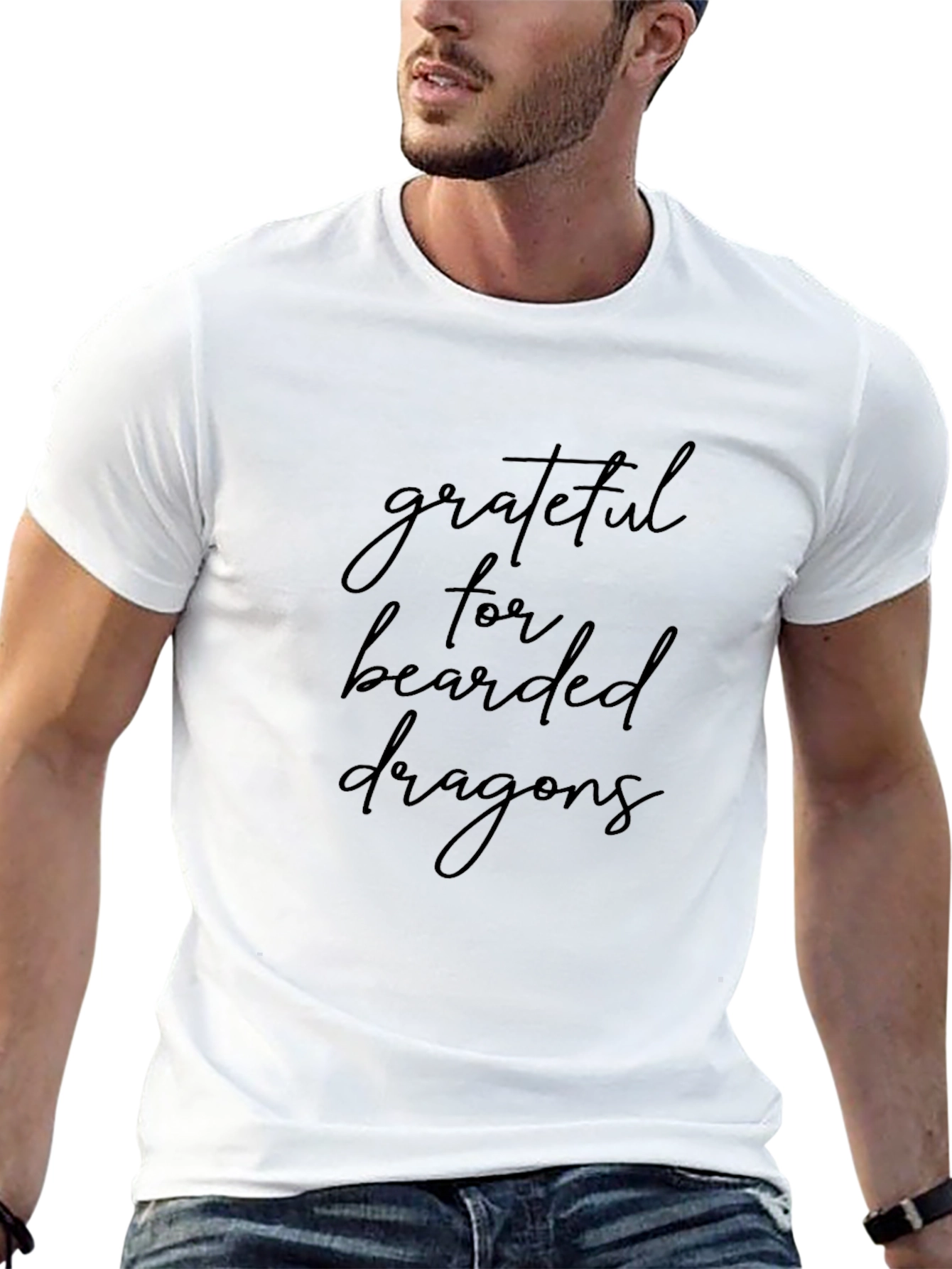 Grateful for Bearded Dragons Black T-Shirt