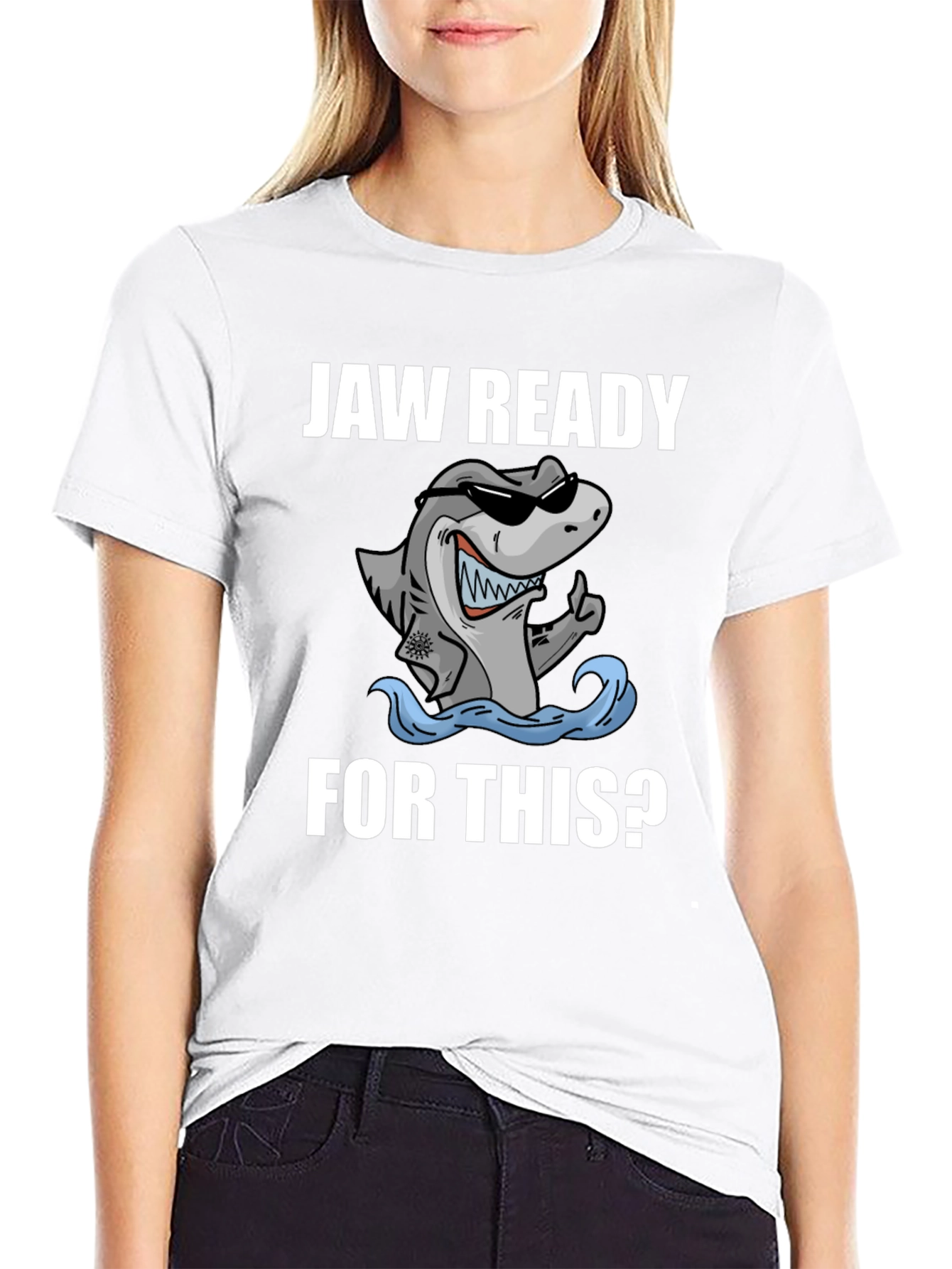 Jaw Ready Shark Graphic Tee - Black