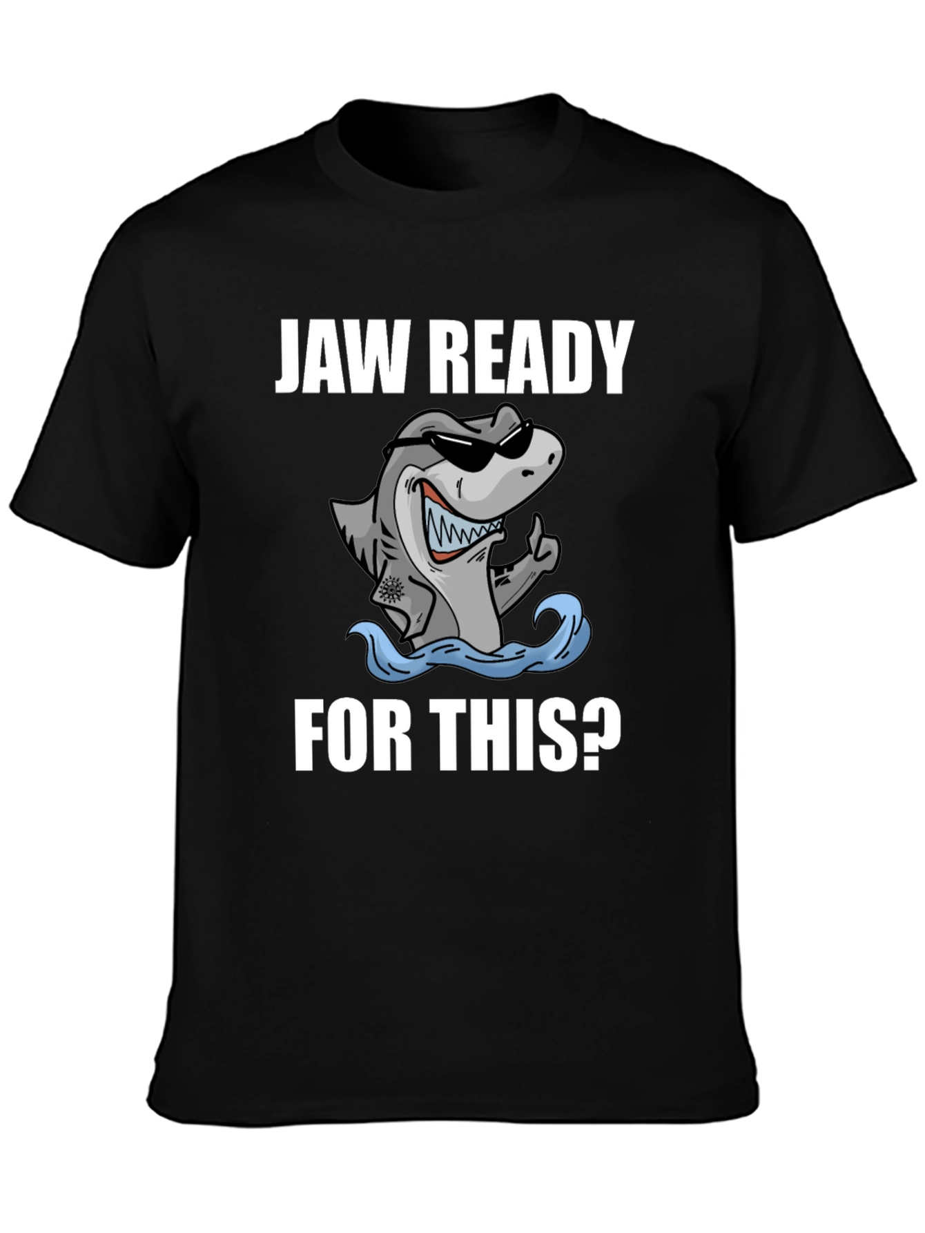 Jaw Ready Shark Graphic Tee - Black