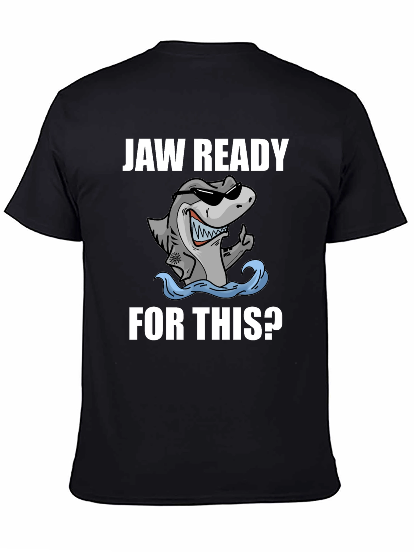 Jaw Ready Shark Graphic Tee - Black
