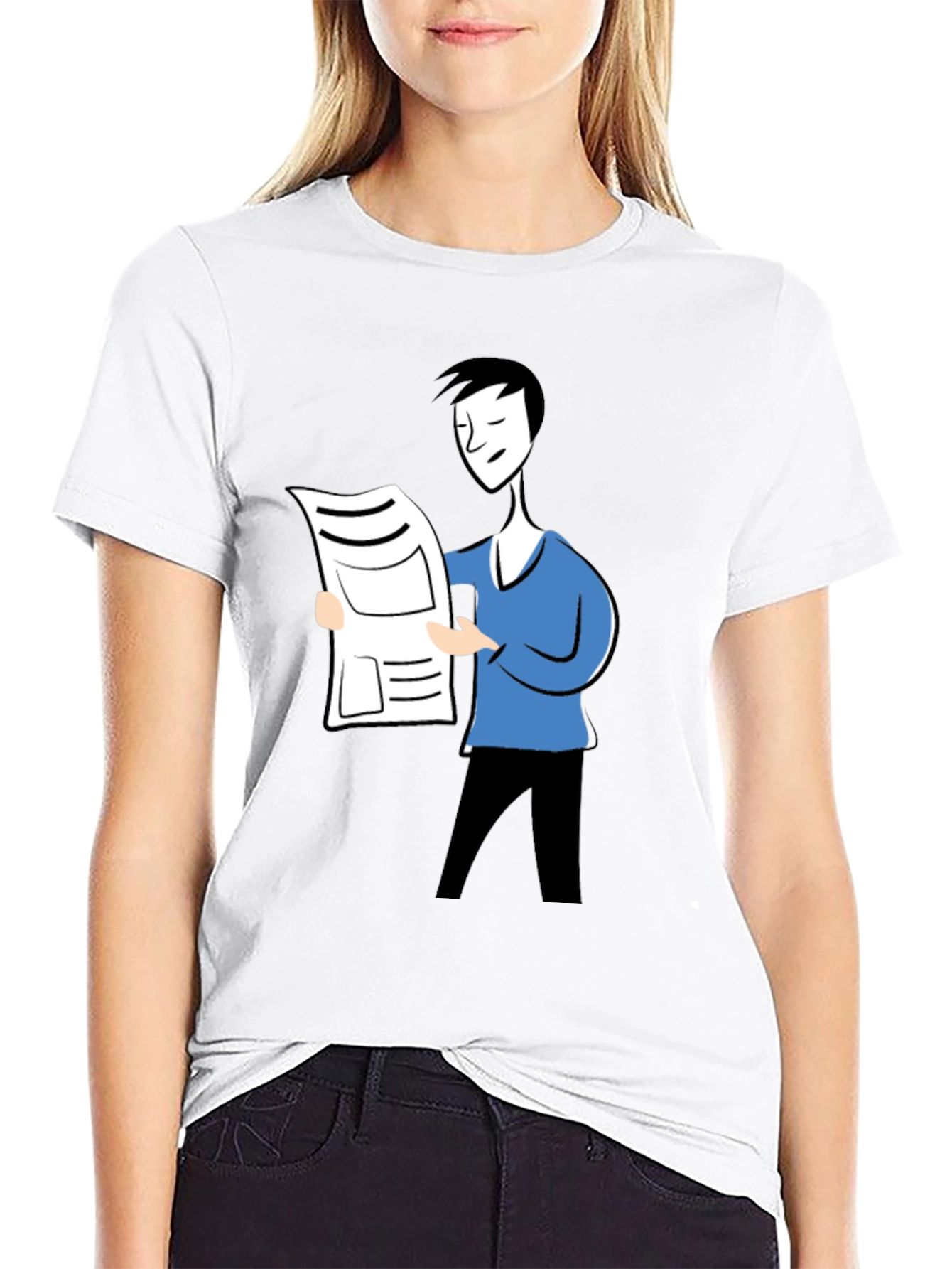 Reading Man Graphic Tee - Black T-Shirt