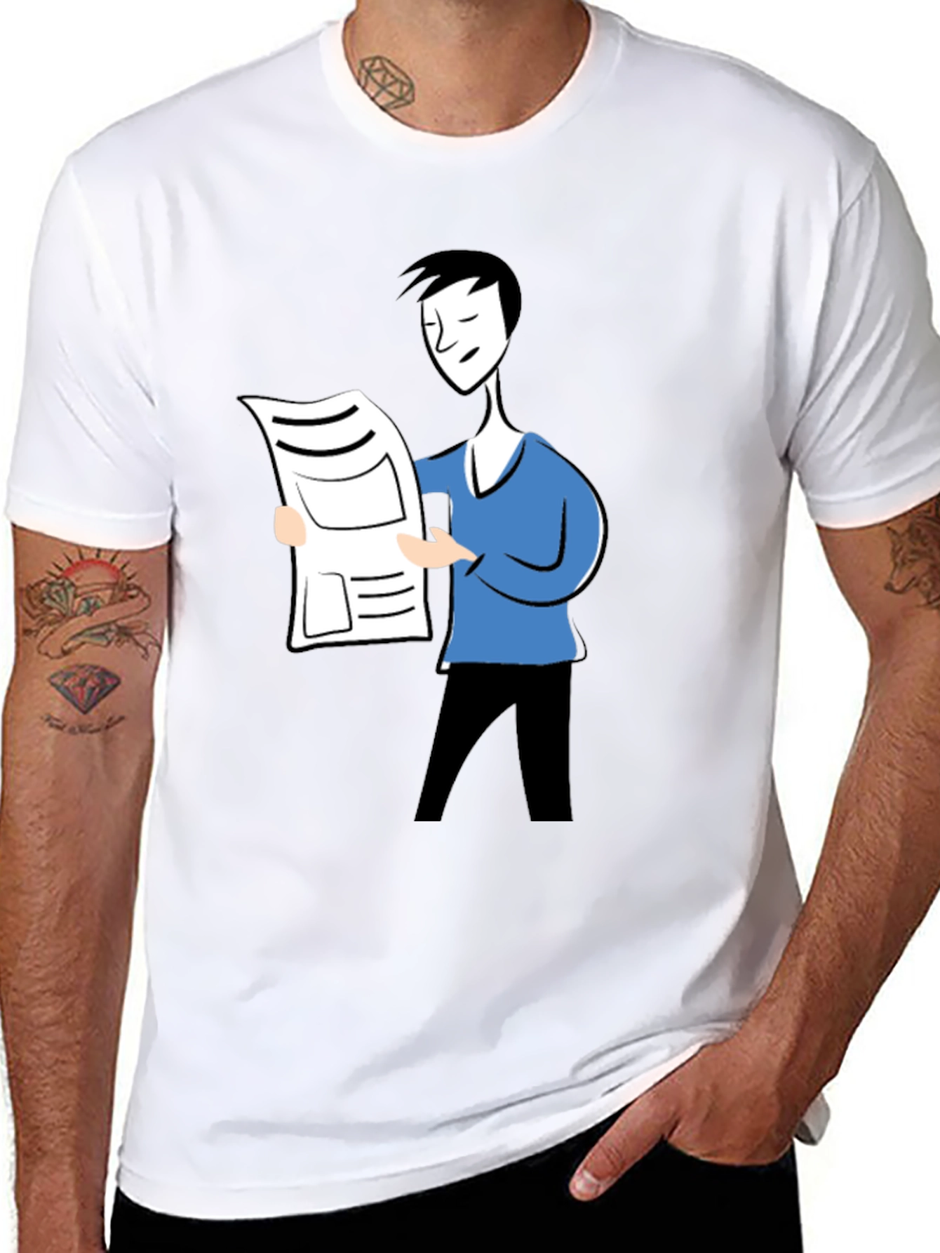 Reading Man Graphic Tee - Black T-Shirt