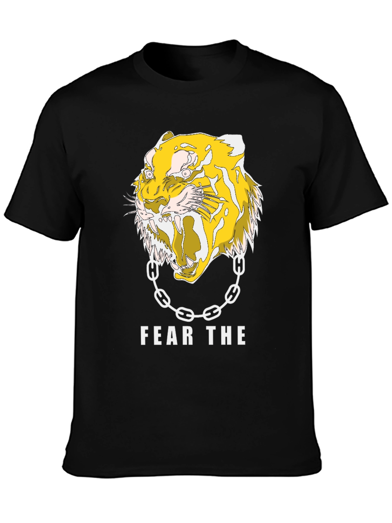 Fear the Tiger Graphic Print Black T-Shirt