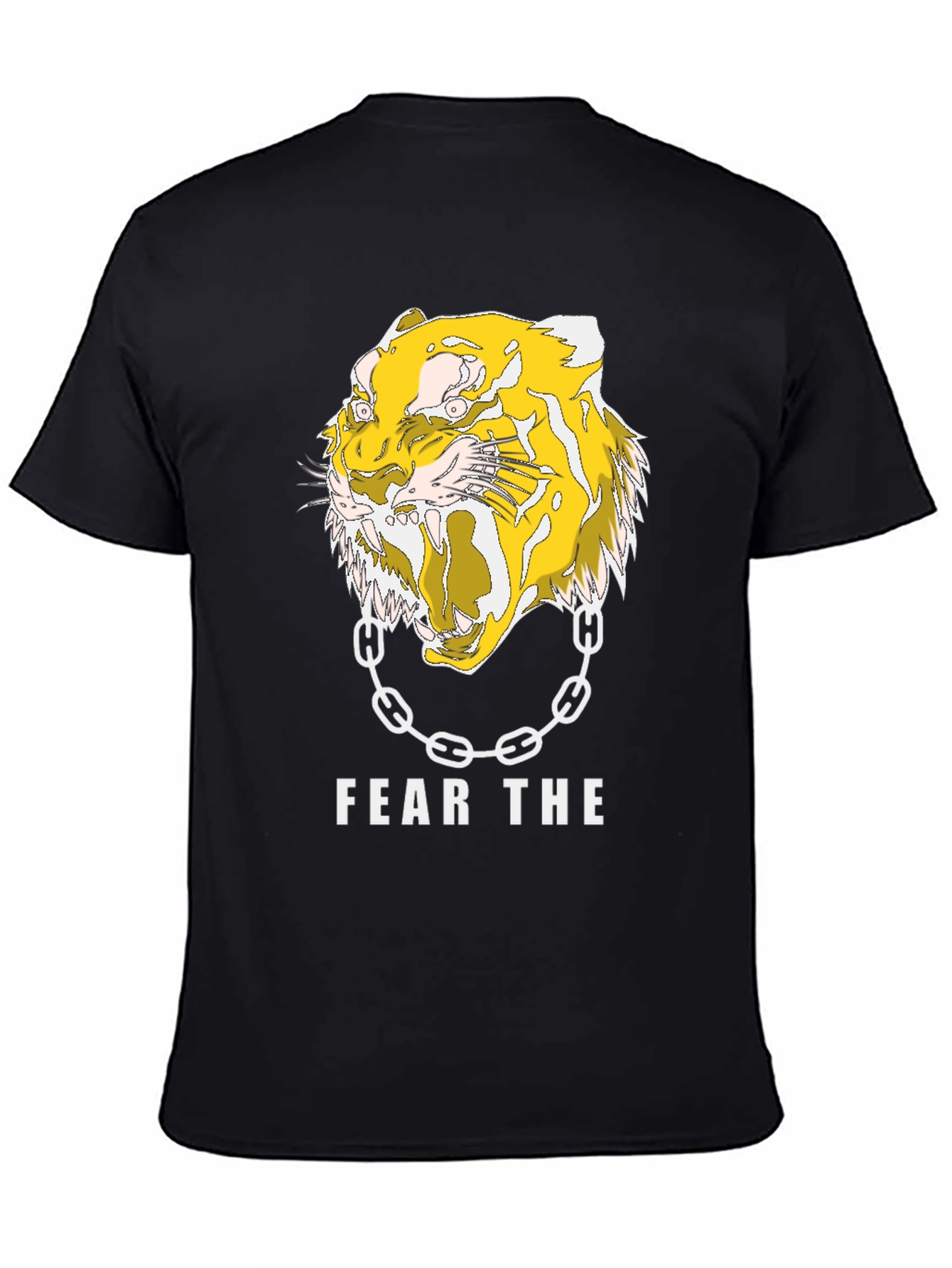 Fear the Tiger Graphic Print Black T-Shirt