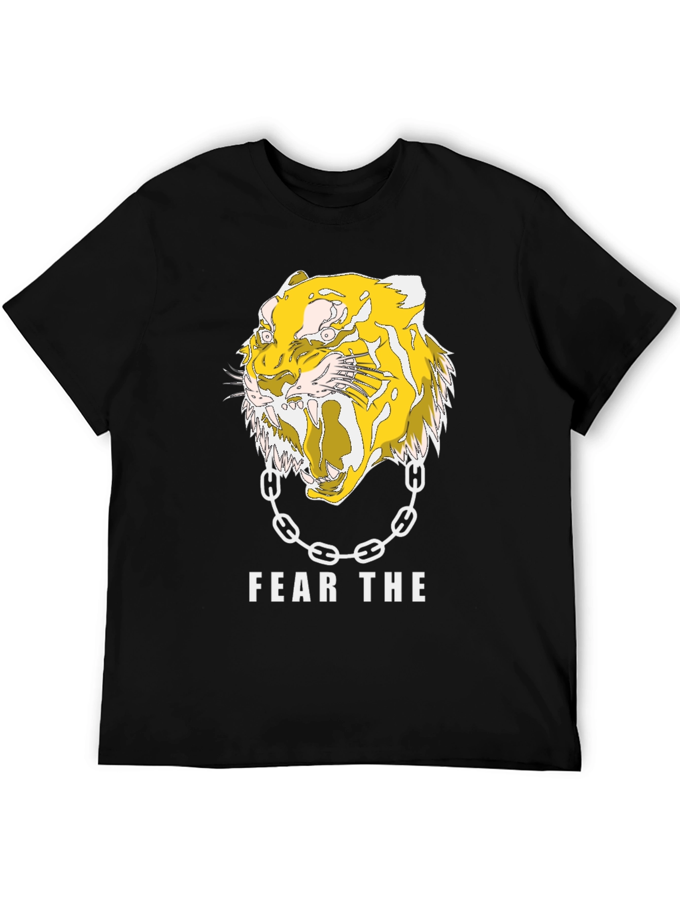 Fear the Tiger Graphic Print Black T-Shirt