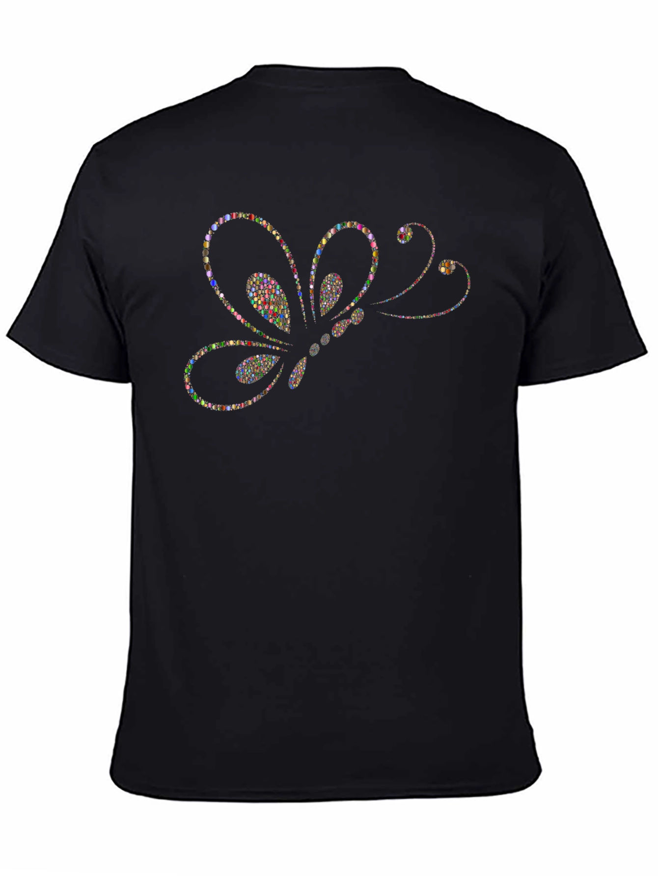 Butterfly Dot Art T-Shirt - Black