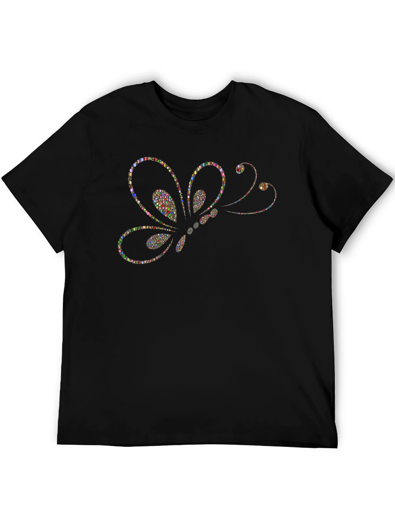 Butterfly Dot Art T-Shirt - Black