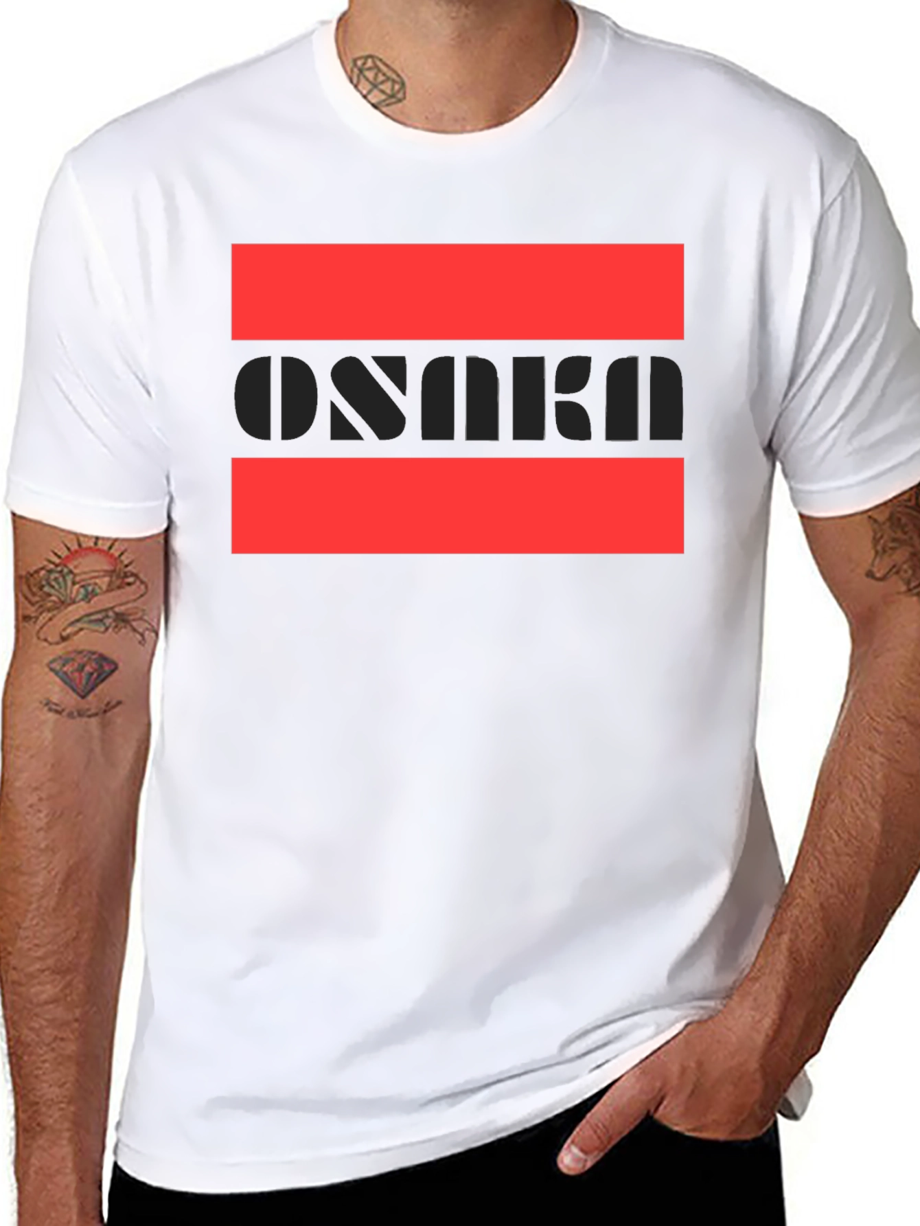 Stylish Osaka Graphic Print Black T-Shirt