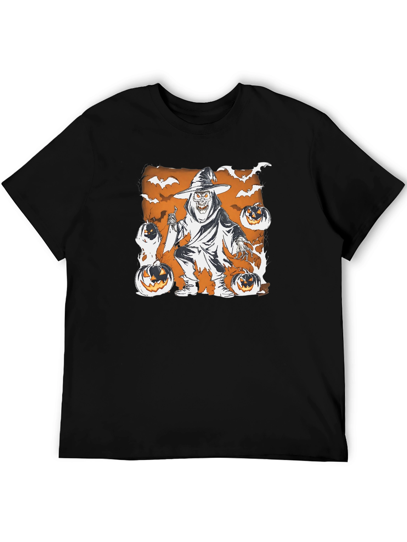 Spooky Halloween Grim Reaper Pumpkin T-Shirt