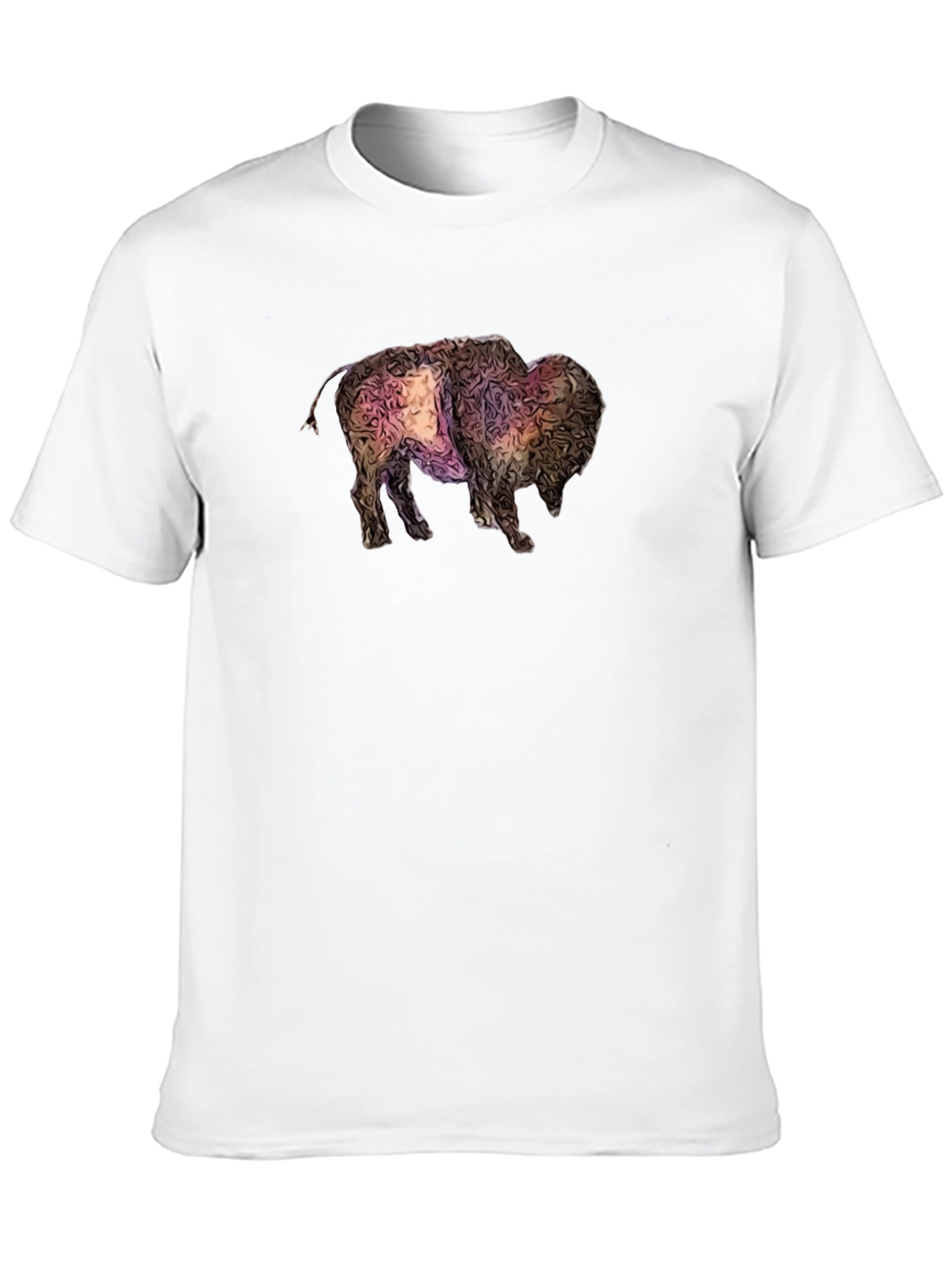 Abstract Bison Graphic Tee - Black