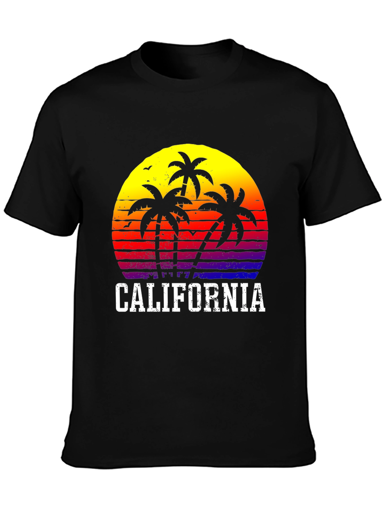 California Sunset Palm Tree Graphic T-Shirt