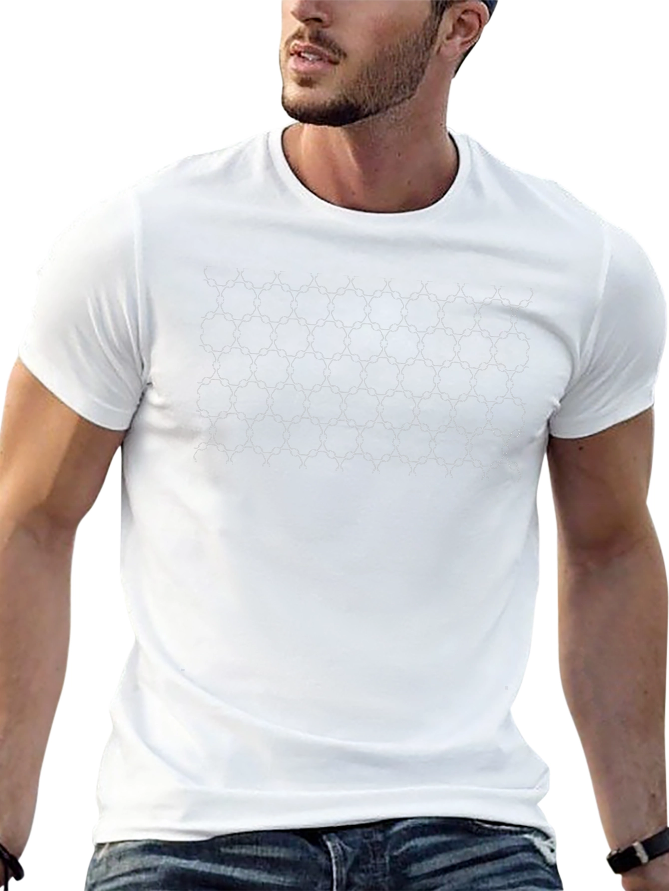 Geometric Pattern Black T-Shirt