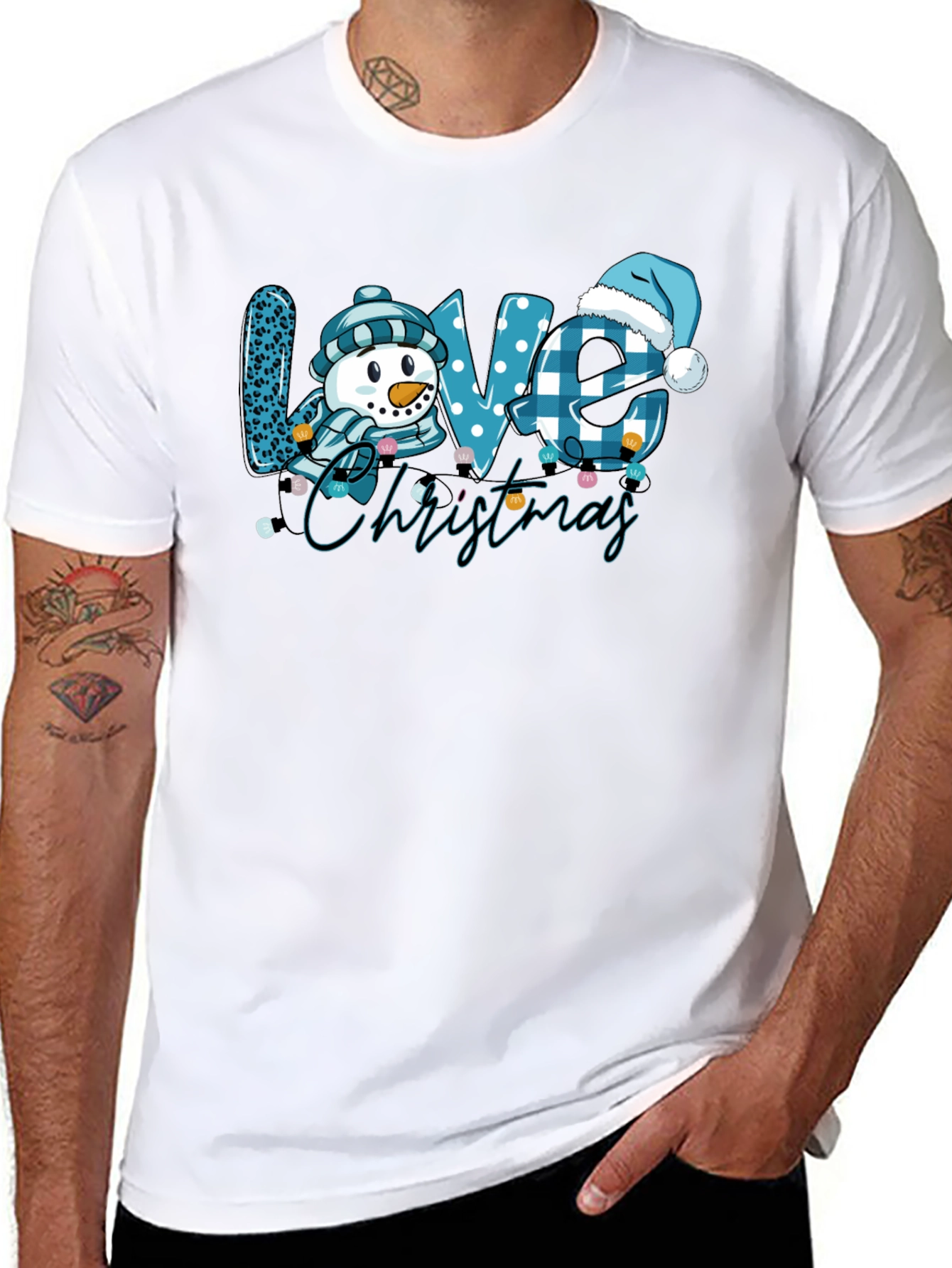 Love Christmas Snowman Graphic T-Shirt