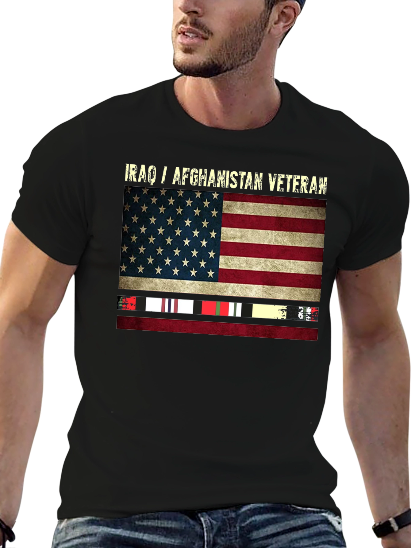 Iraq/Afghanistan Veteran US Flag T-Shirt