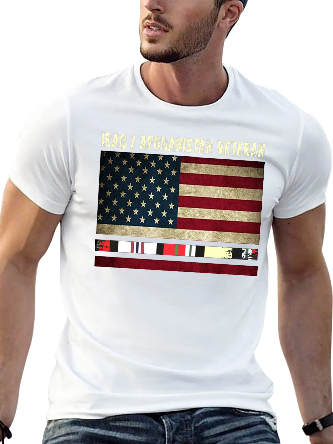 Iraq/Afghanistan Veteran US Flag T-Shirt