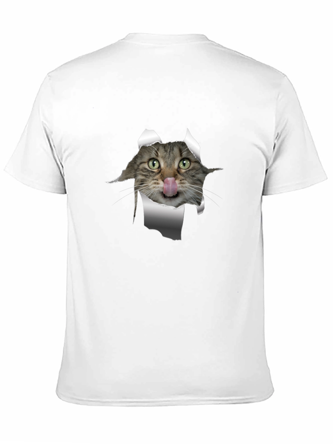 Funny Cat T-Shirt - Peeking Cat Design