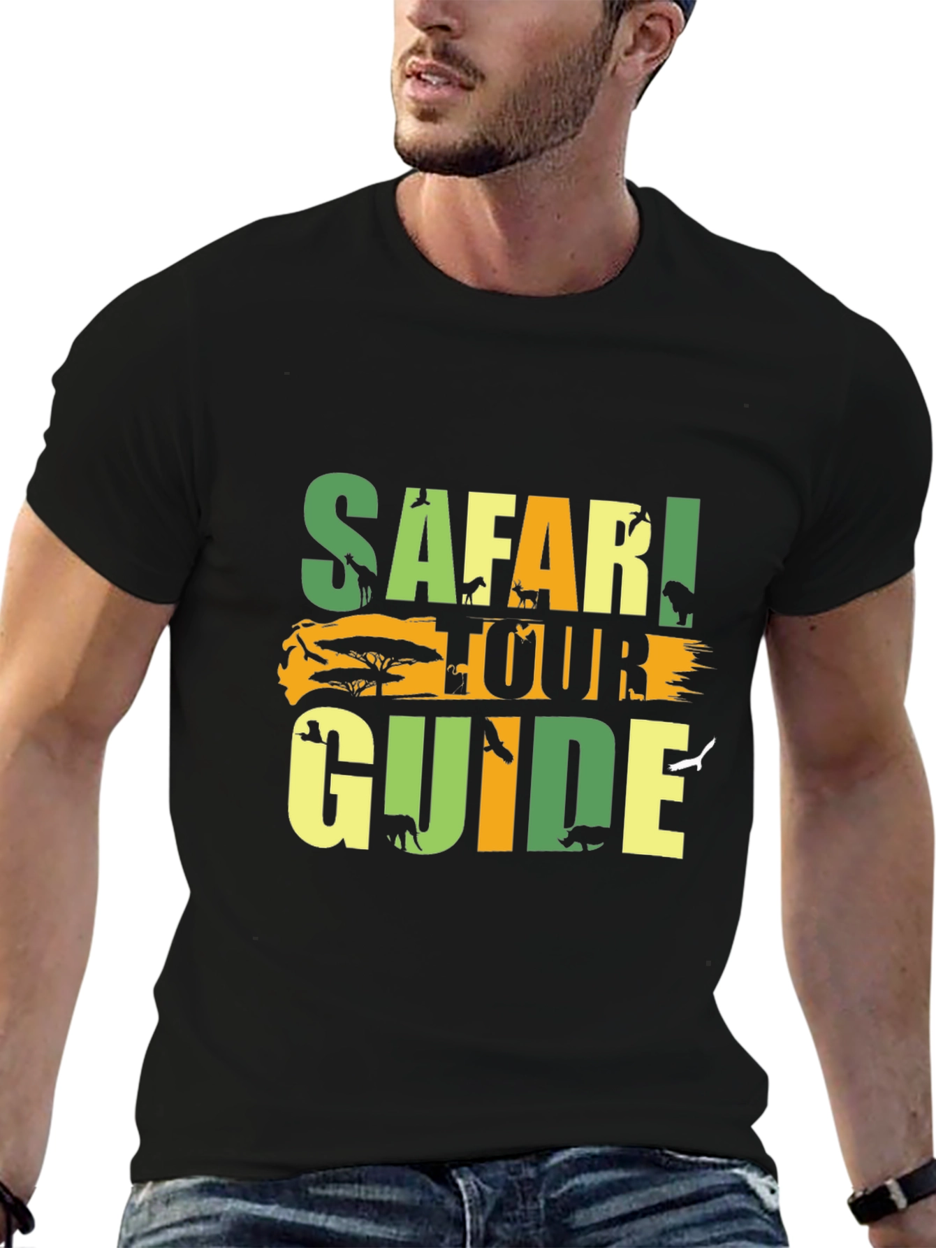 Safari Tour Guide Graphic Tee - Black