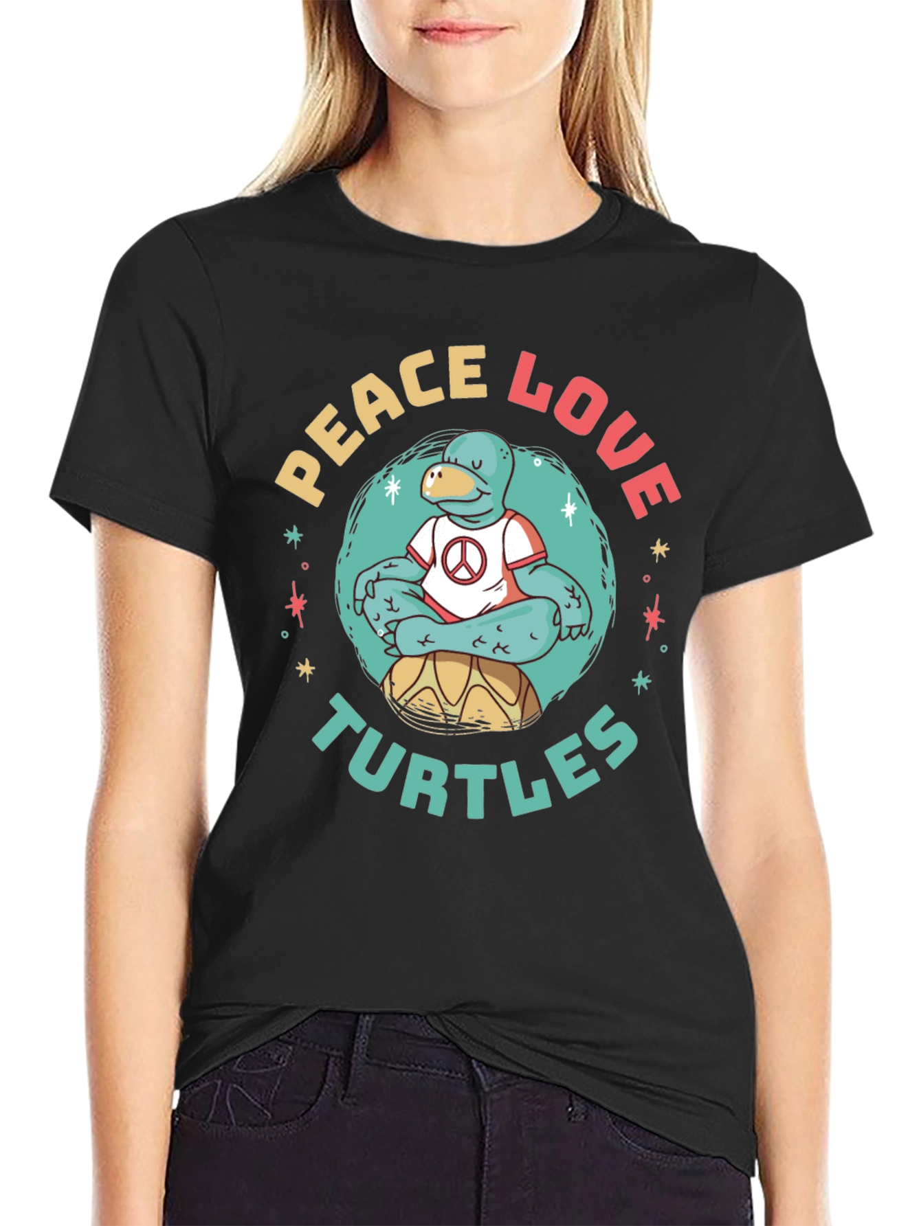 Peace Love Turtles Graphic T-Shirt