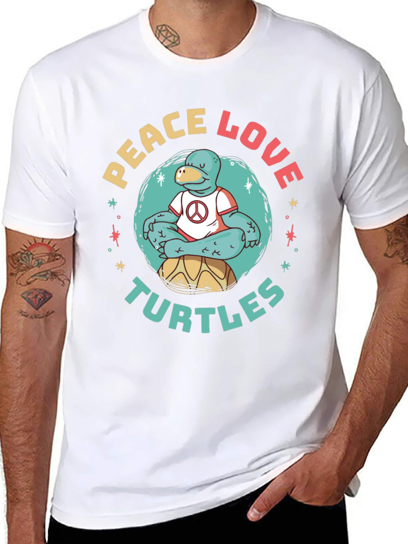 Peace Love Turtles Graphic T-Shirt