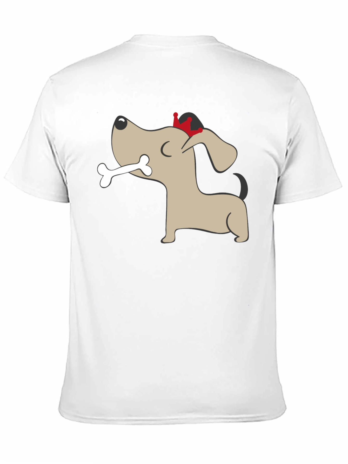 Dog with Bone Graphic Tee - Mens Black T-Shirt