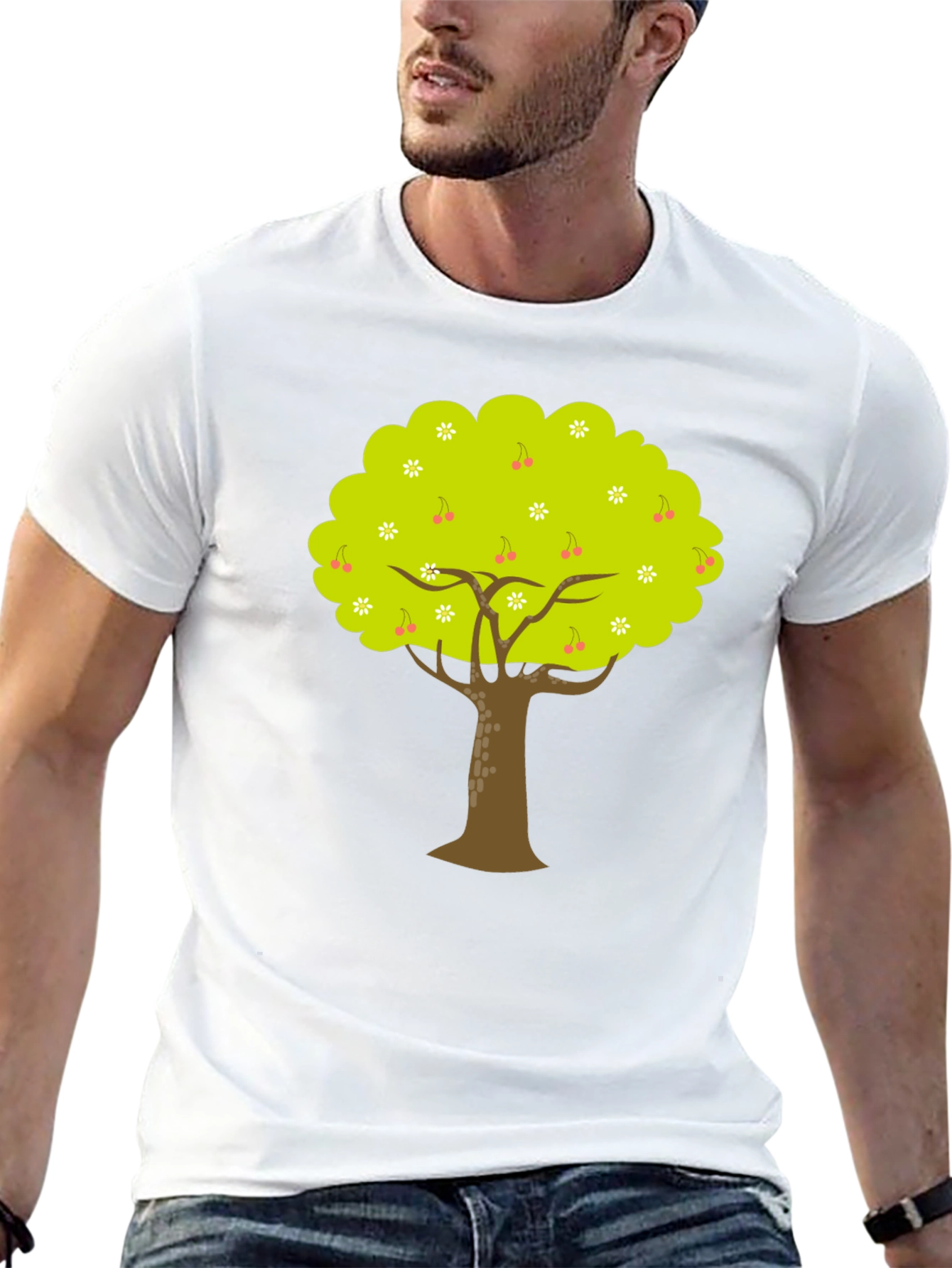 Tree Graphic Black Tee - Nature Inspired Design