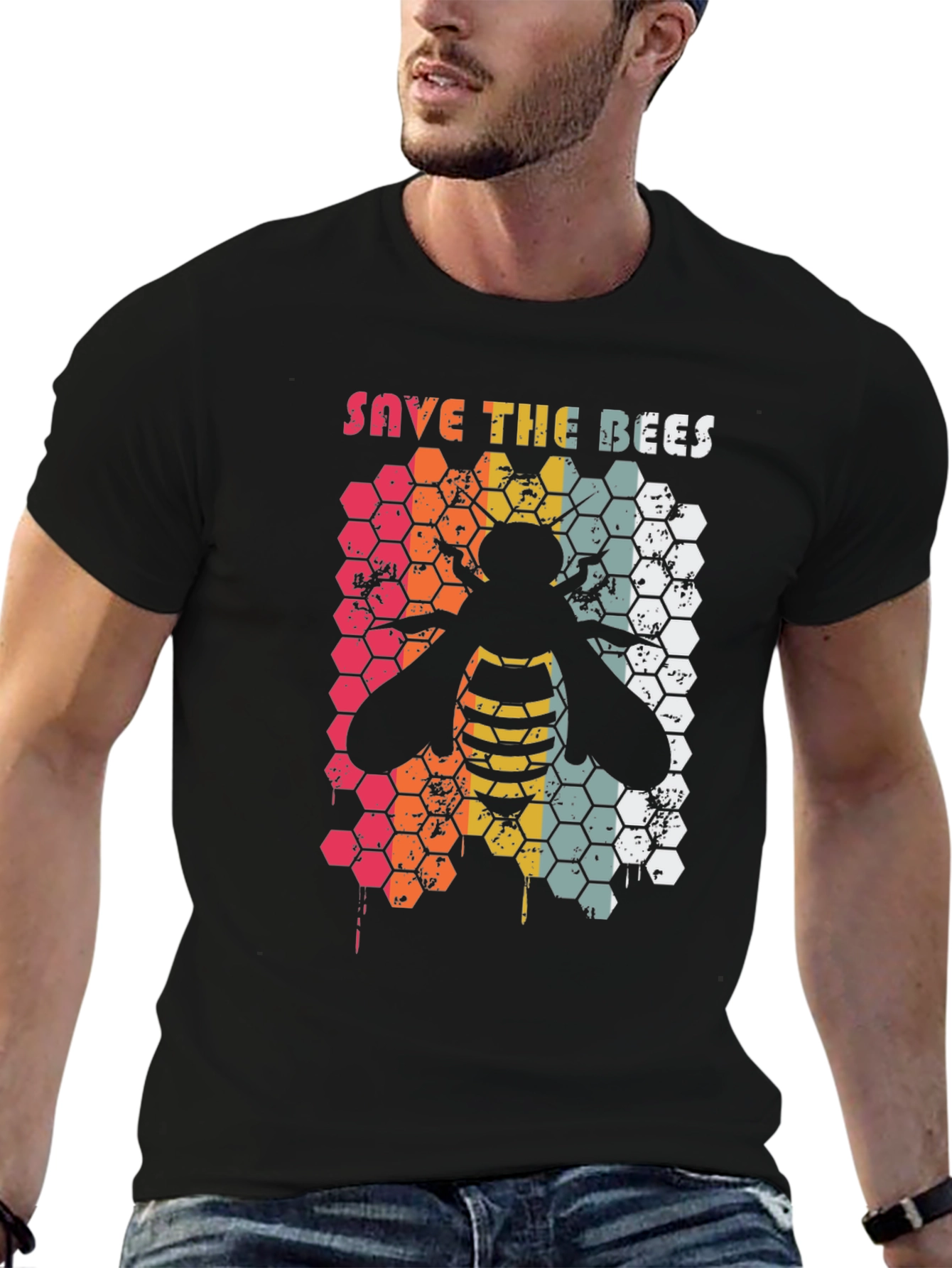 Save the Bees Honeycomb Graphic Tee