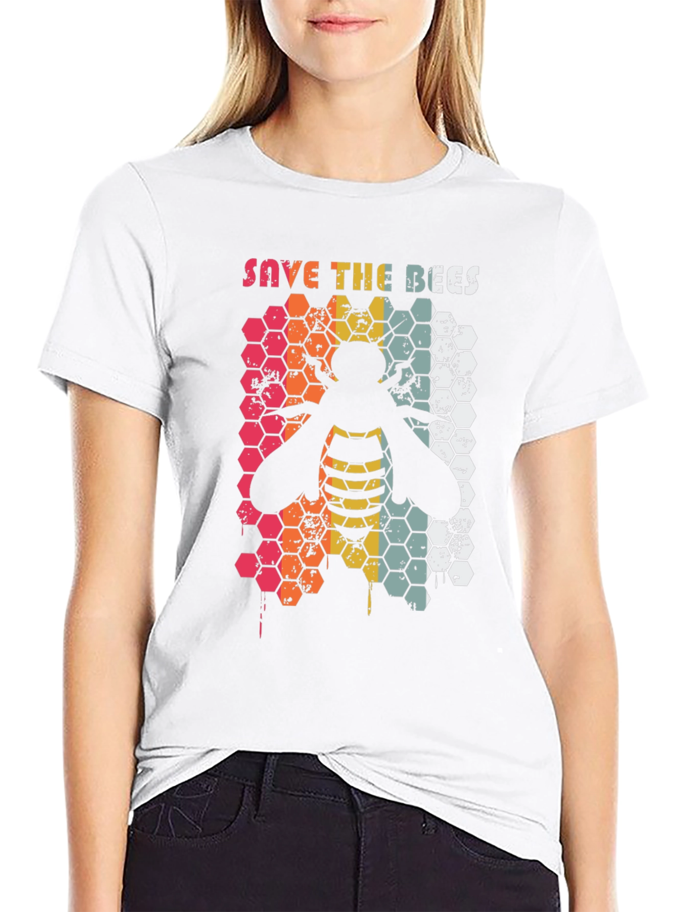 Save the Bees Honeycomb Graphic Tee