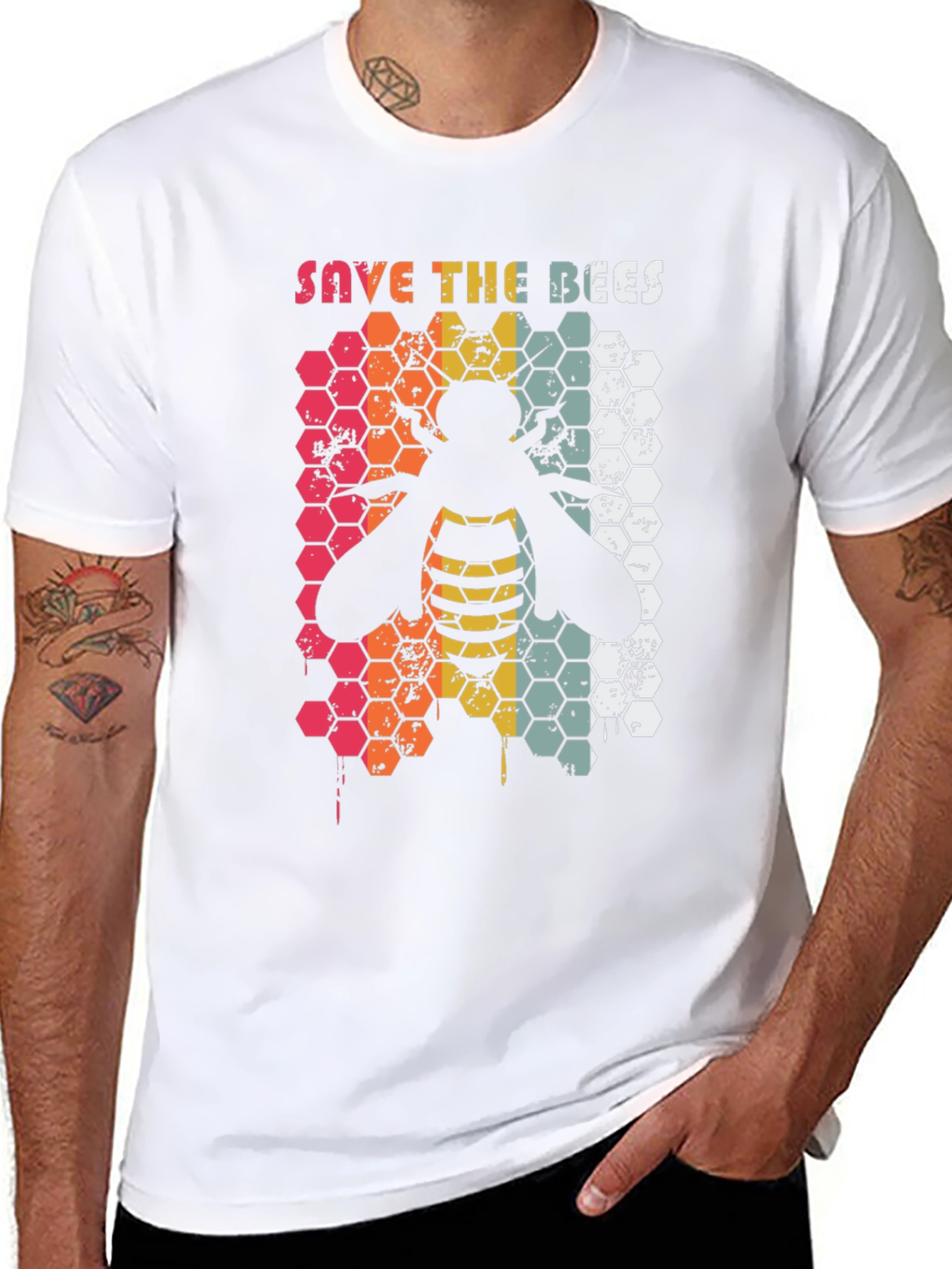 Save the Bees Honeycomb Graphic Tee