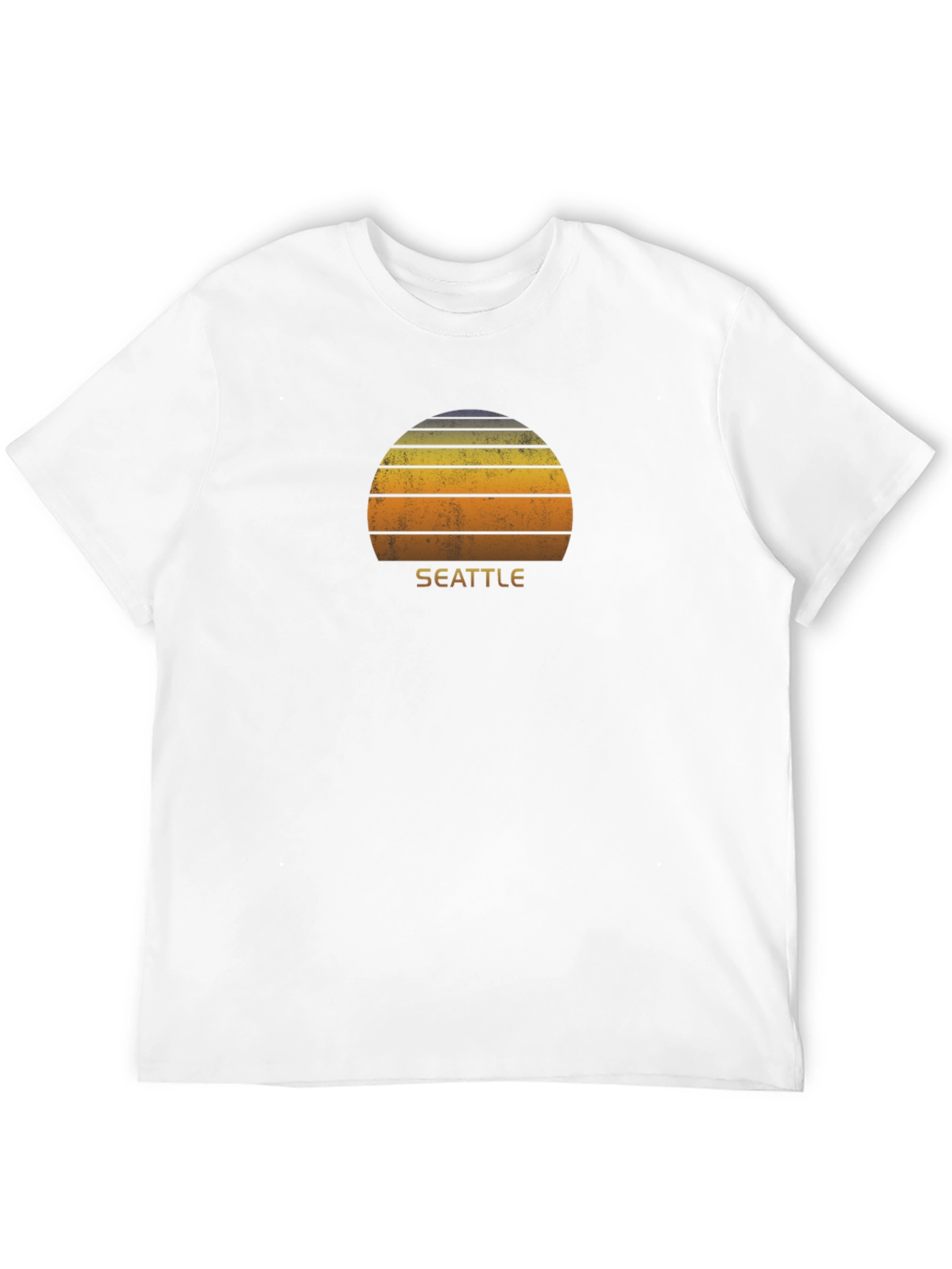 Seattle Sunset Graphic Tee - Retro Style Black T-Shirt
